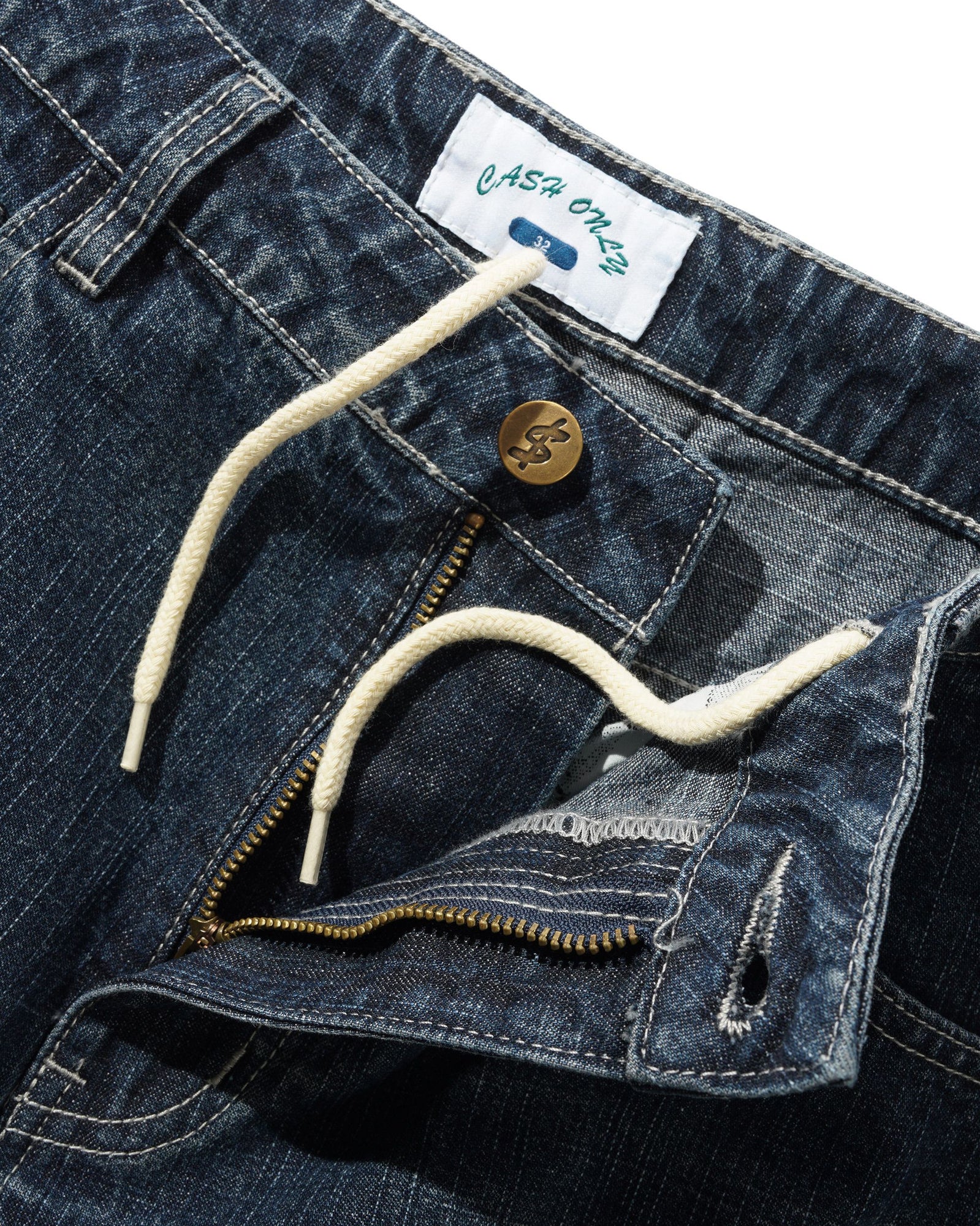 Aleka Denim Jeans, Streaky Navy Wash
