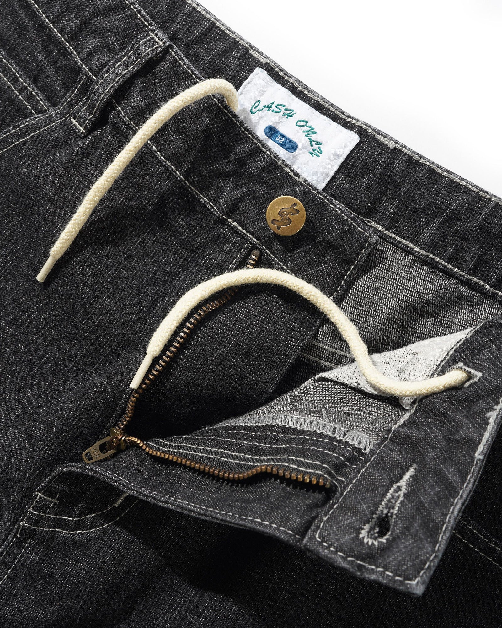 Aleka Denim Jeans, Streaky Black Wash