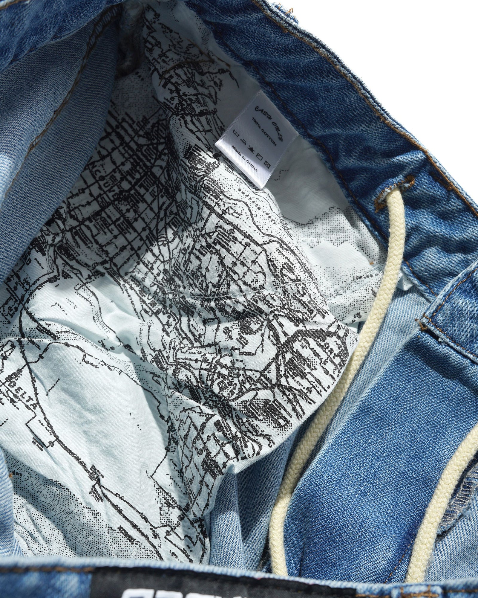 Aleka Denim Jeans, Distressed Mid Blue