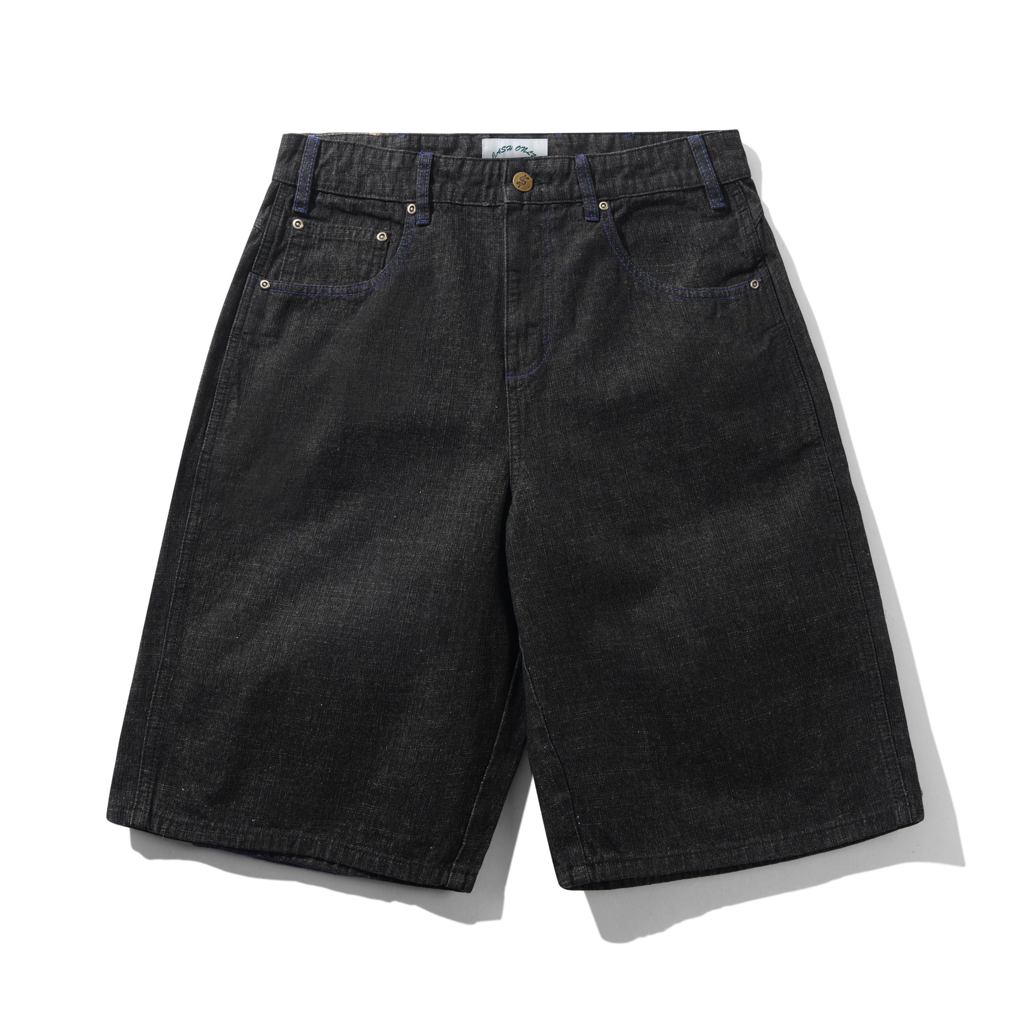 Break Denim Shorts, Streaky Black