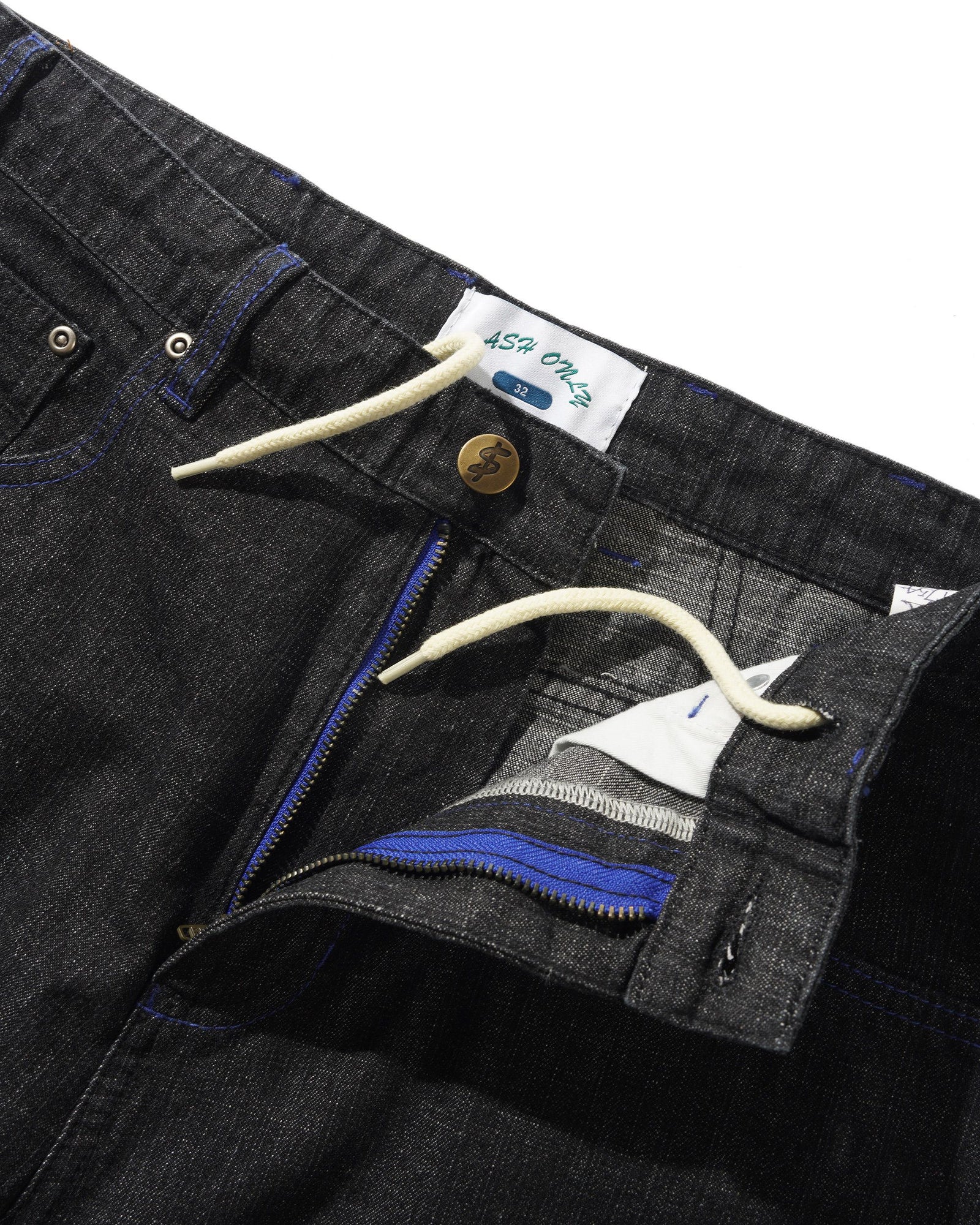 Break Denim Shorts, Streaky Black