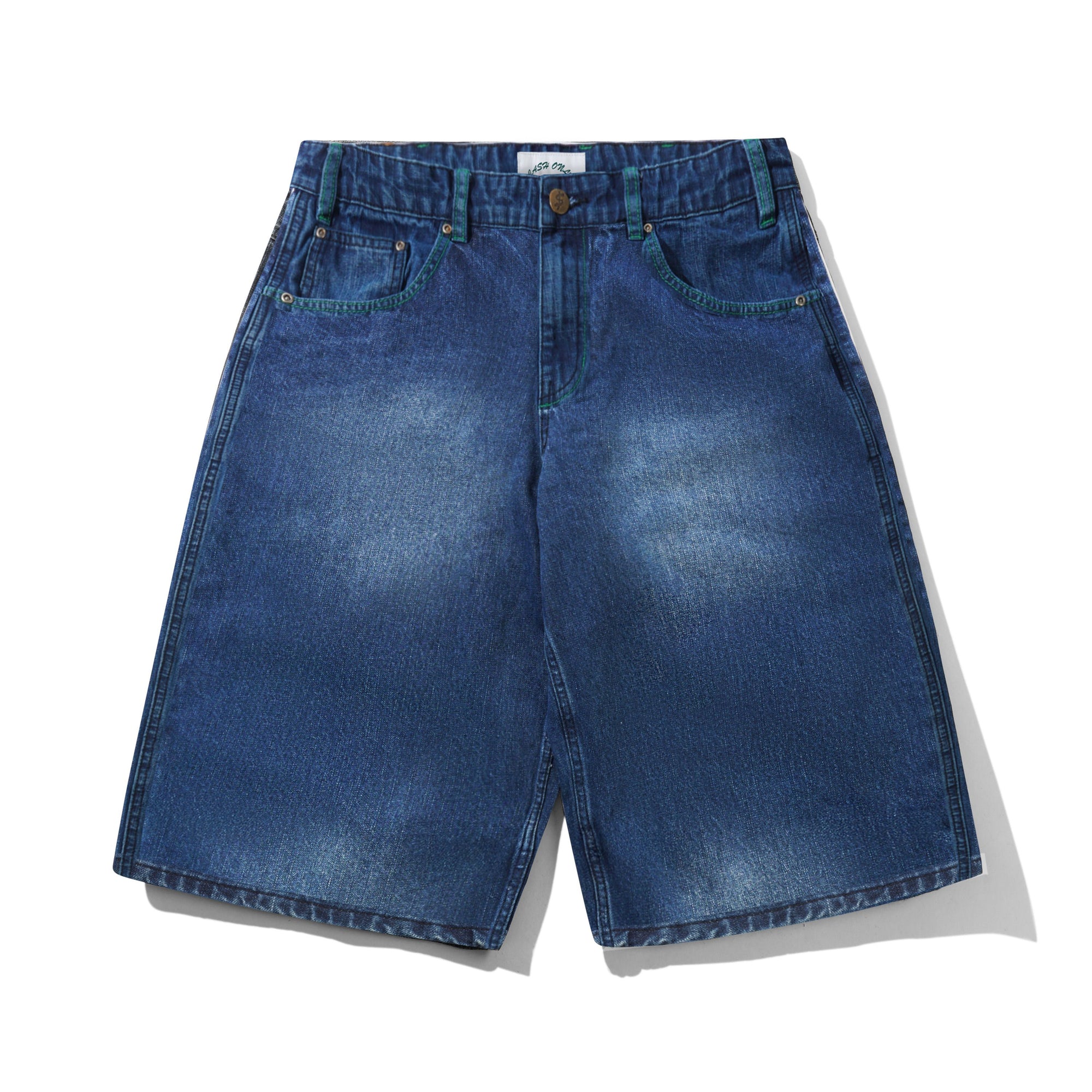 Break Denim Shorts, Washed Slub Blue