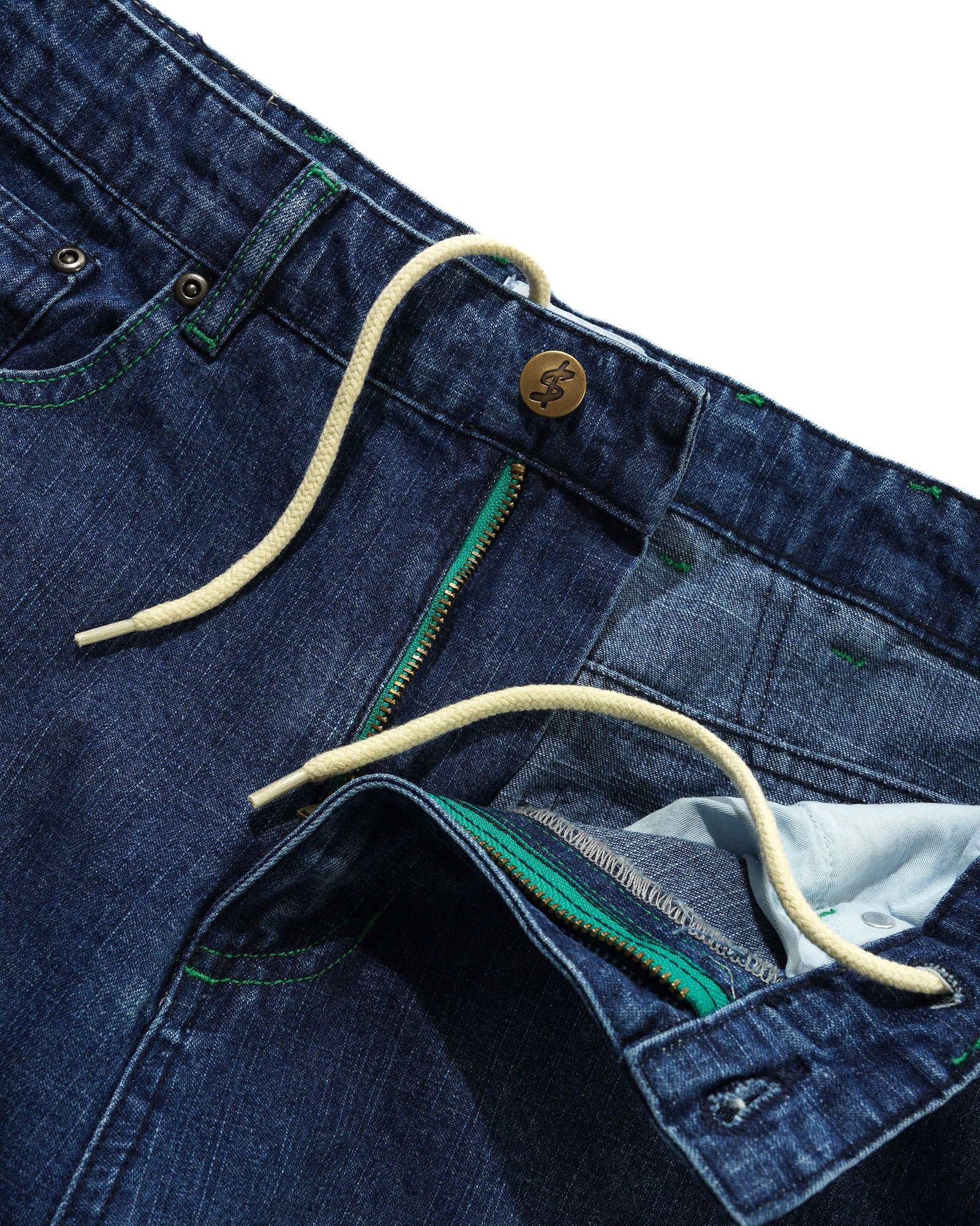 Break Denim Jeans, Washed Slub Blue