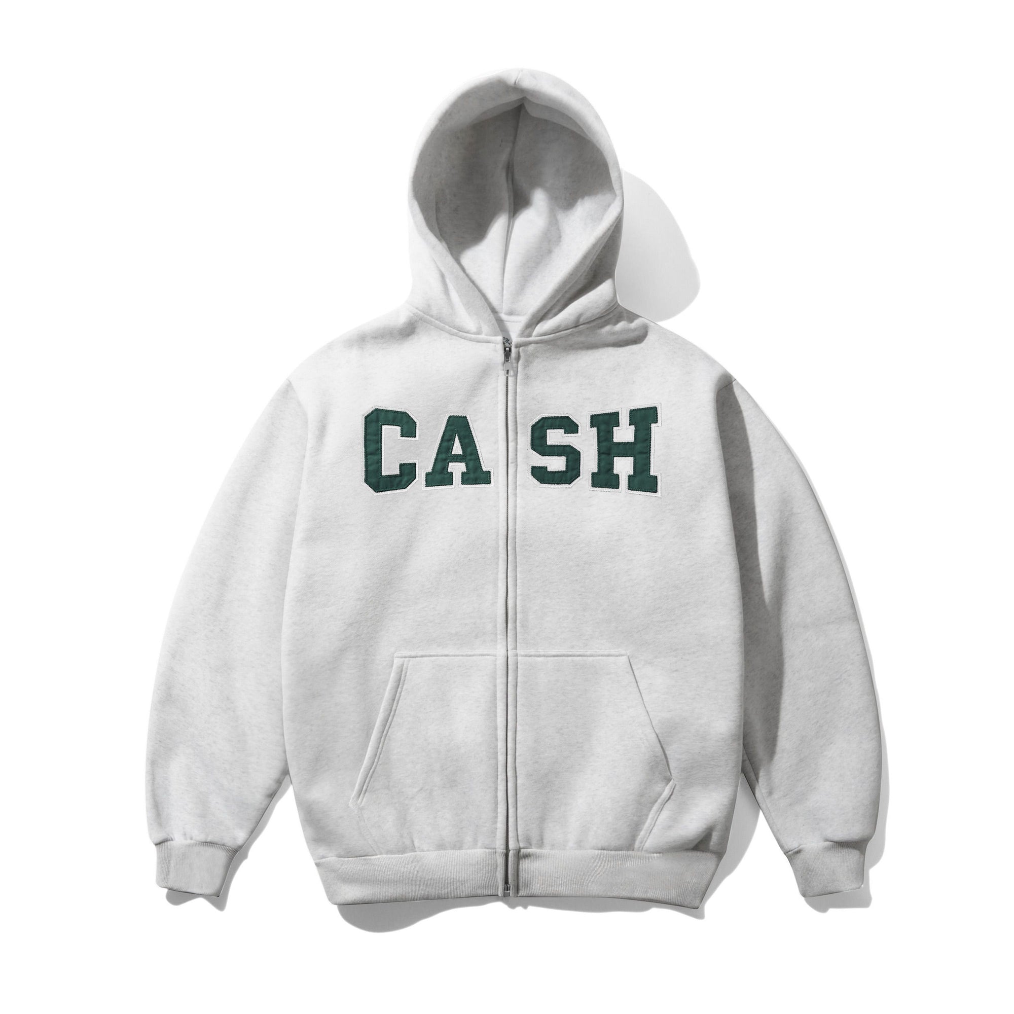 Campus Applique Zip-Thru Hood, Ash