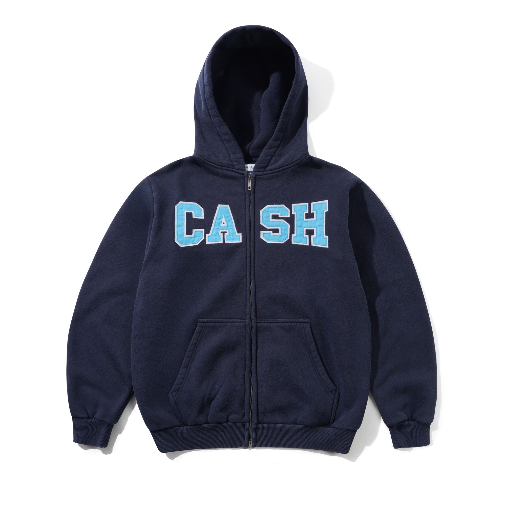 Campus Applique Zip-Thru Hood, Washed Navy