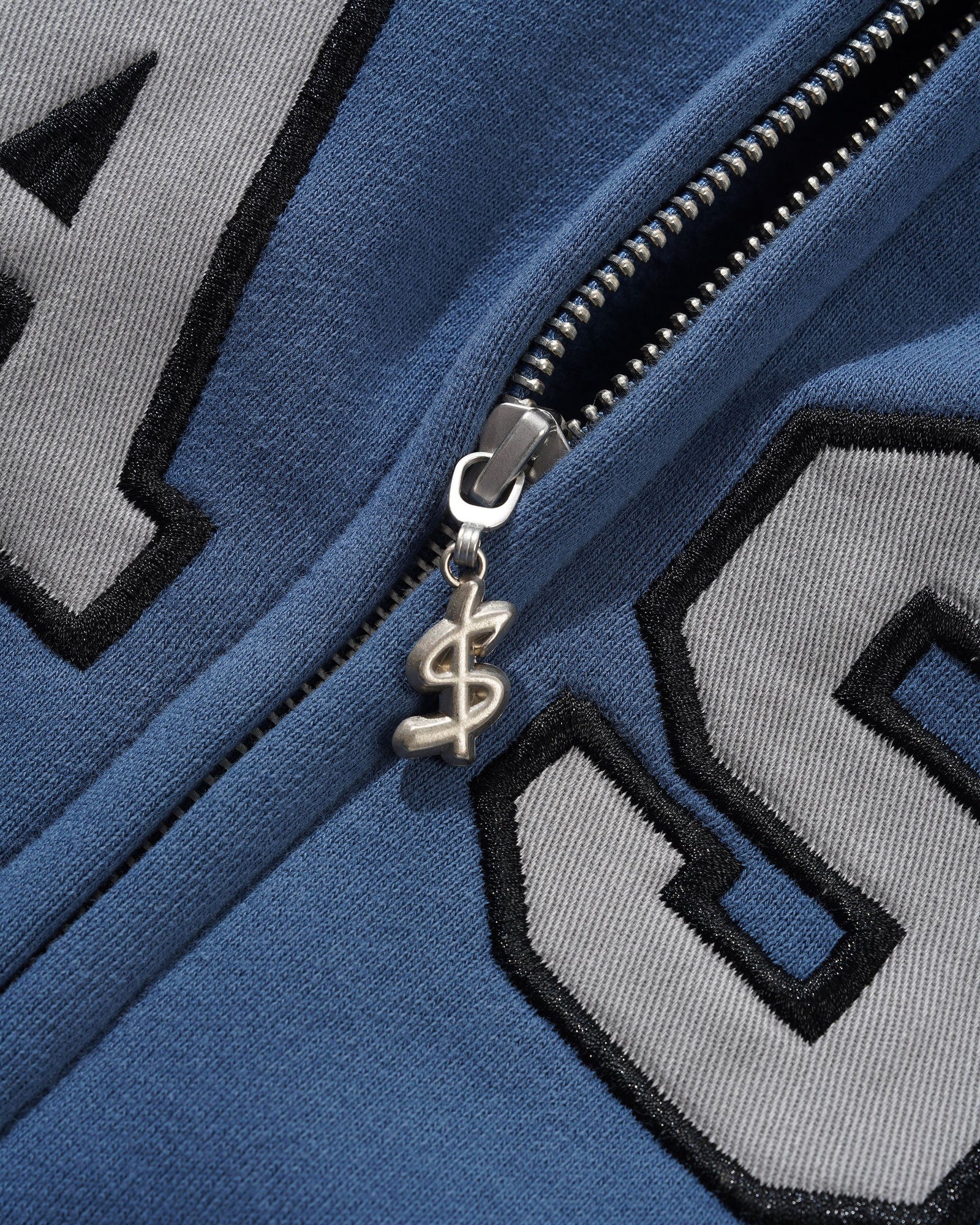 Campus Zip-Thru Hood, Washed Denim