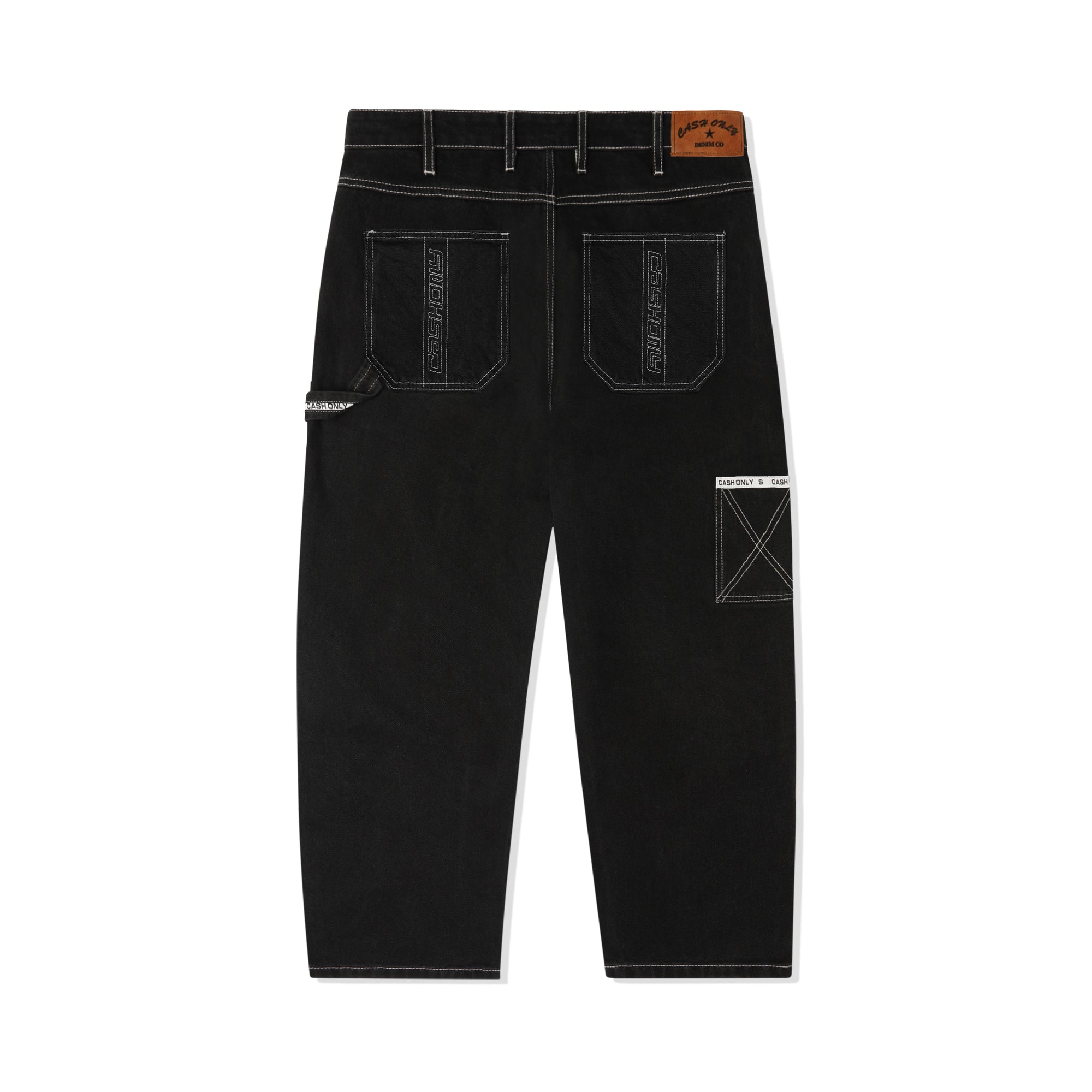 Carpenter Baggy Denim Jeans, Flat Black