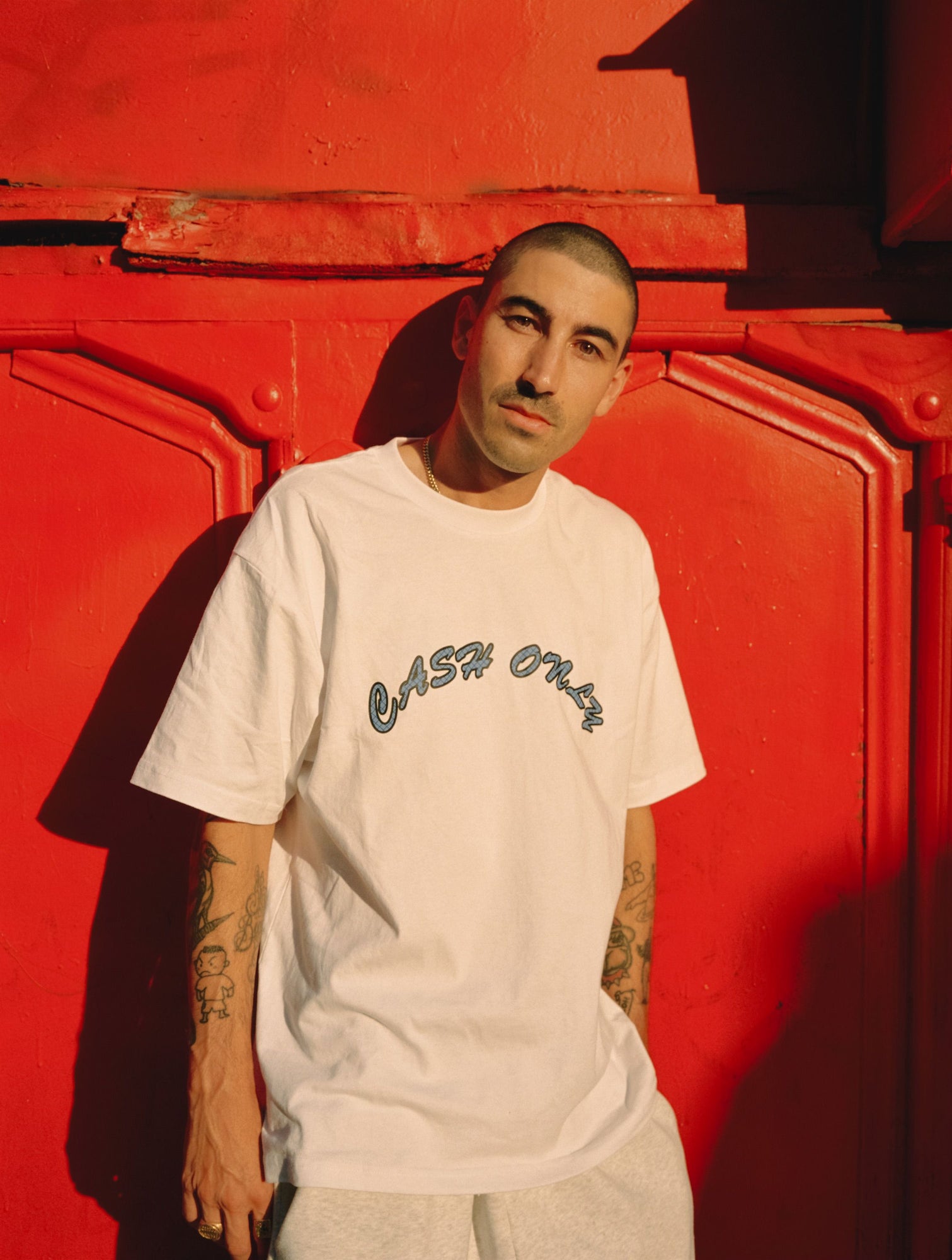Grid Logo Tee, White