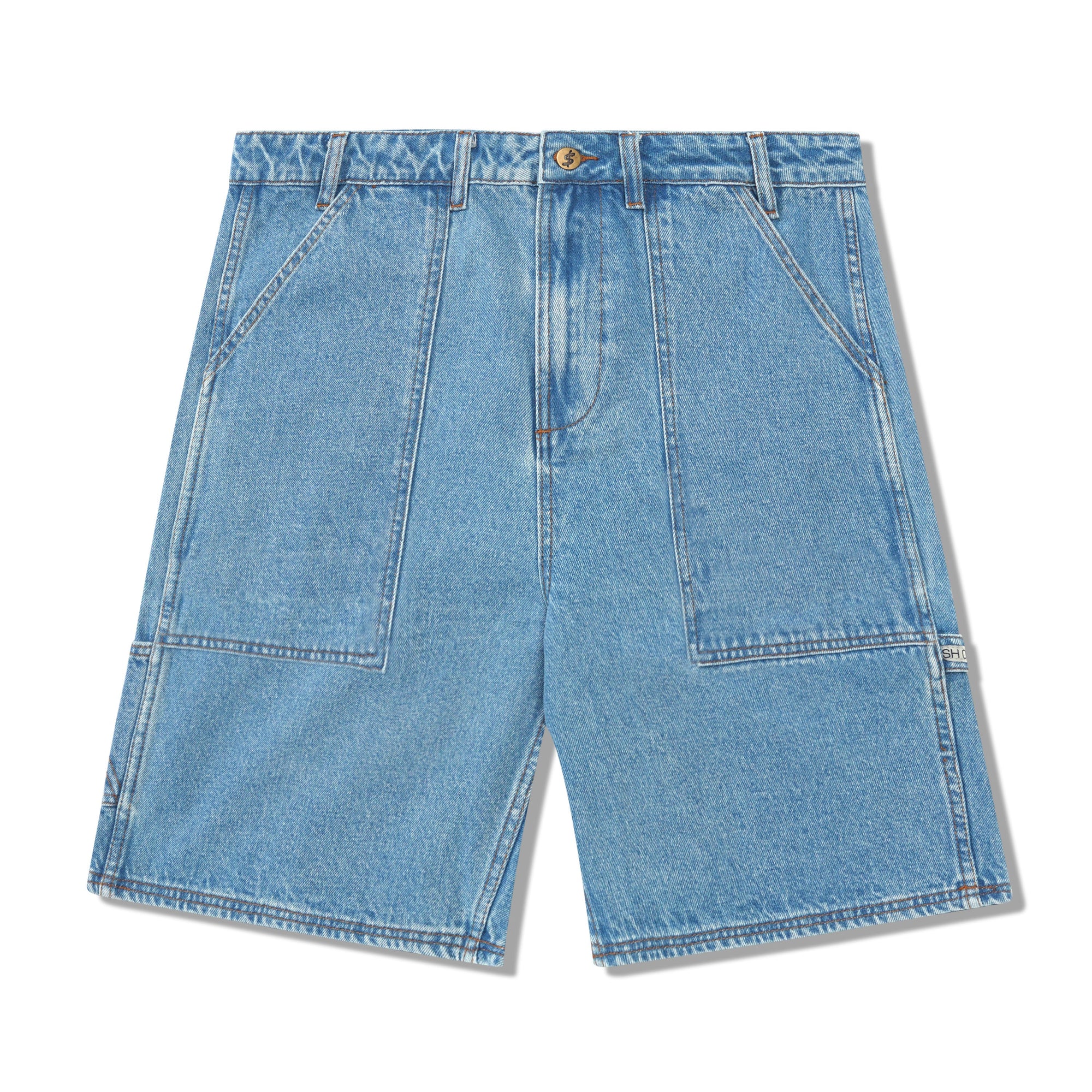 Crown Denim Shorts, Washed Indigo