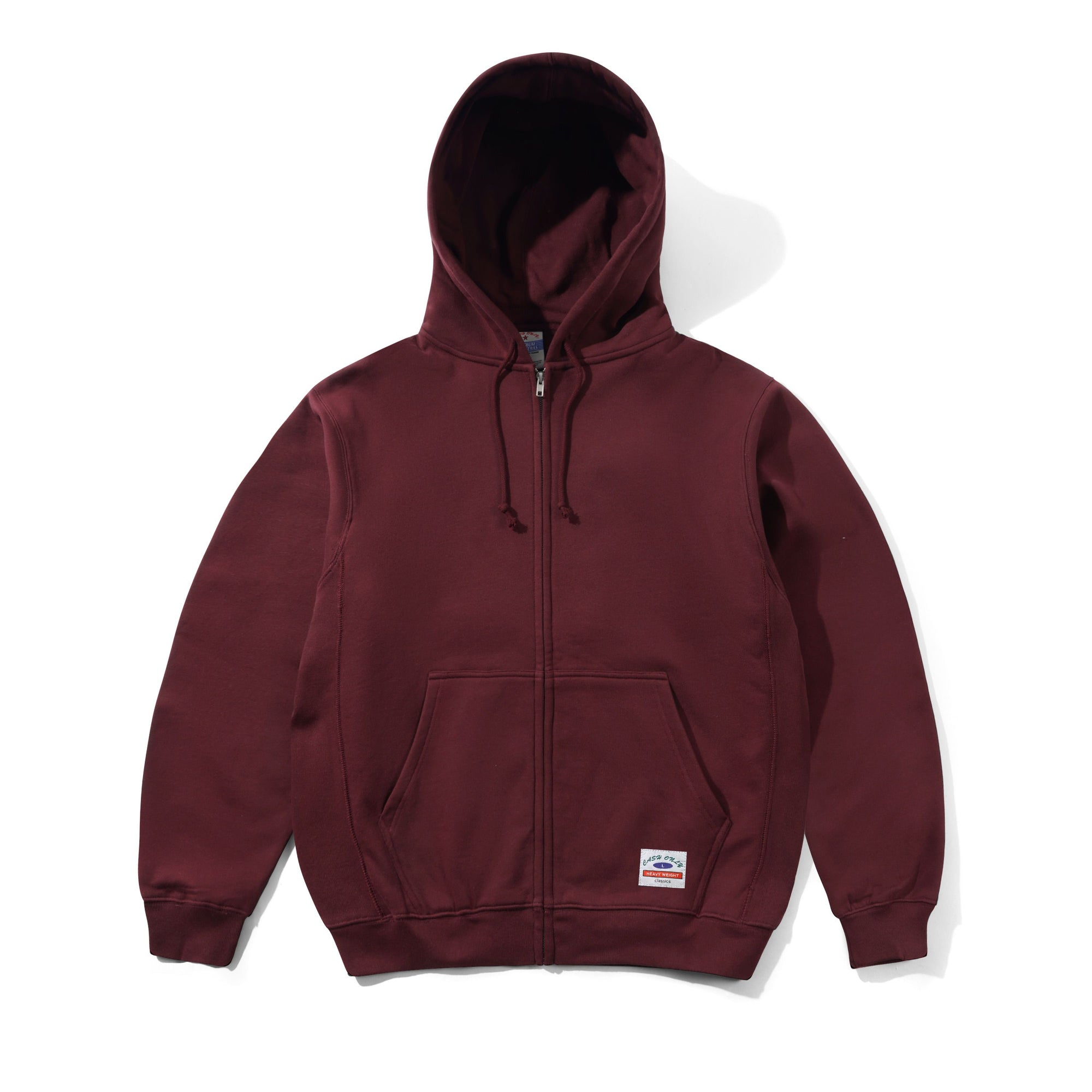 Heavy-Weight Zip-Thru Hood, Burgundy