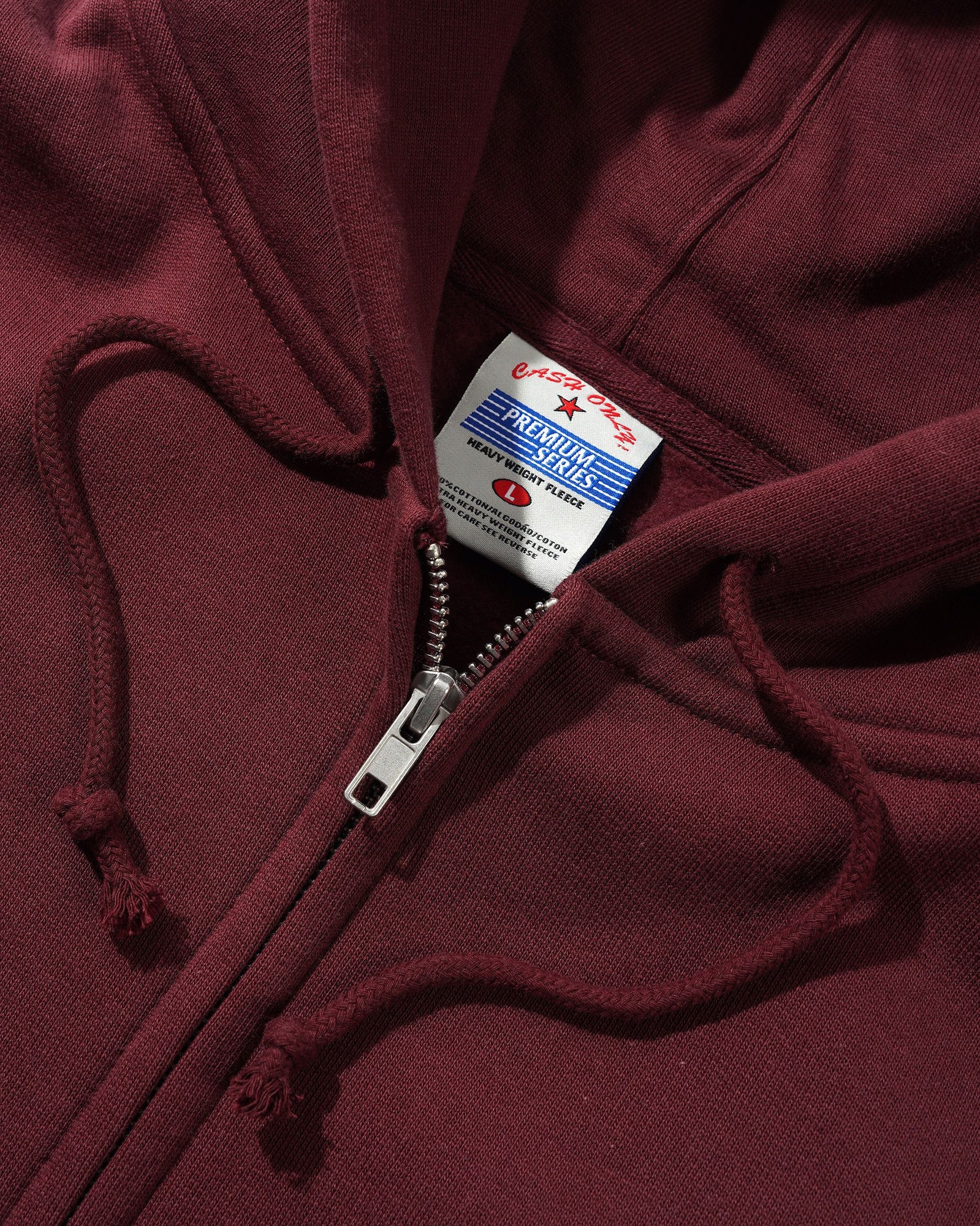 Heavy-Weight Zip-Thru Hood, Burgundy