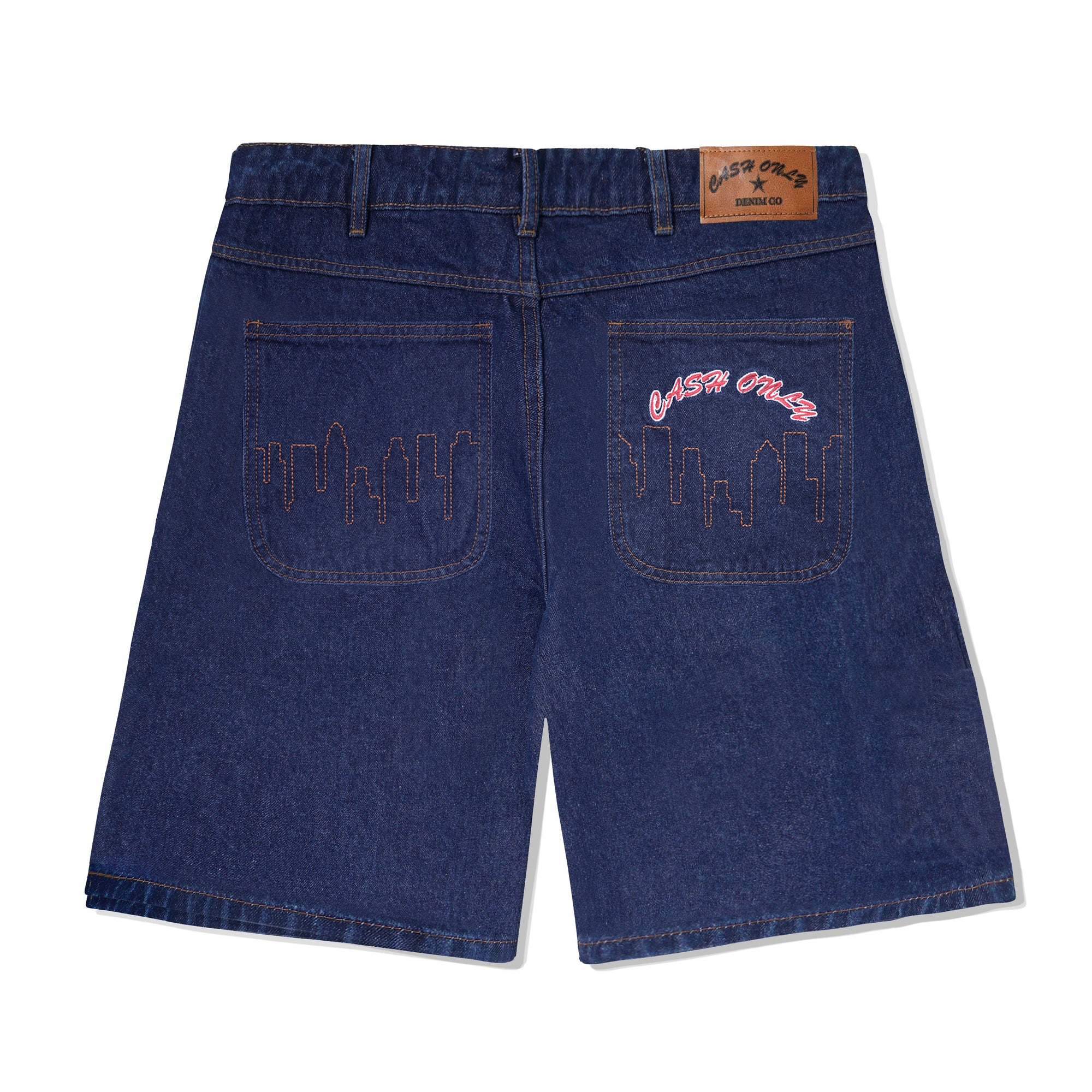 Logo Denim Shorts, Raw Indigo