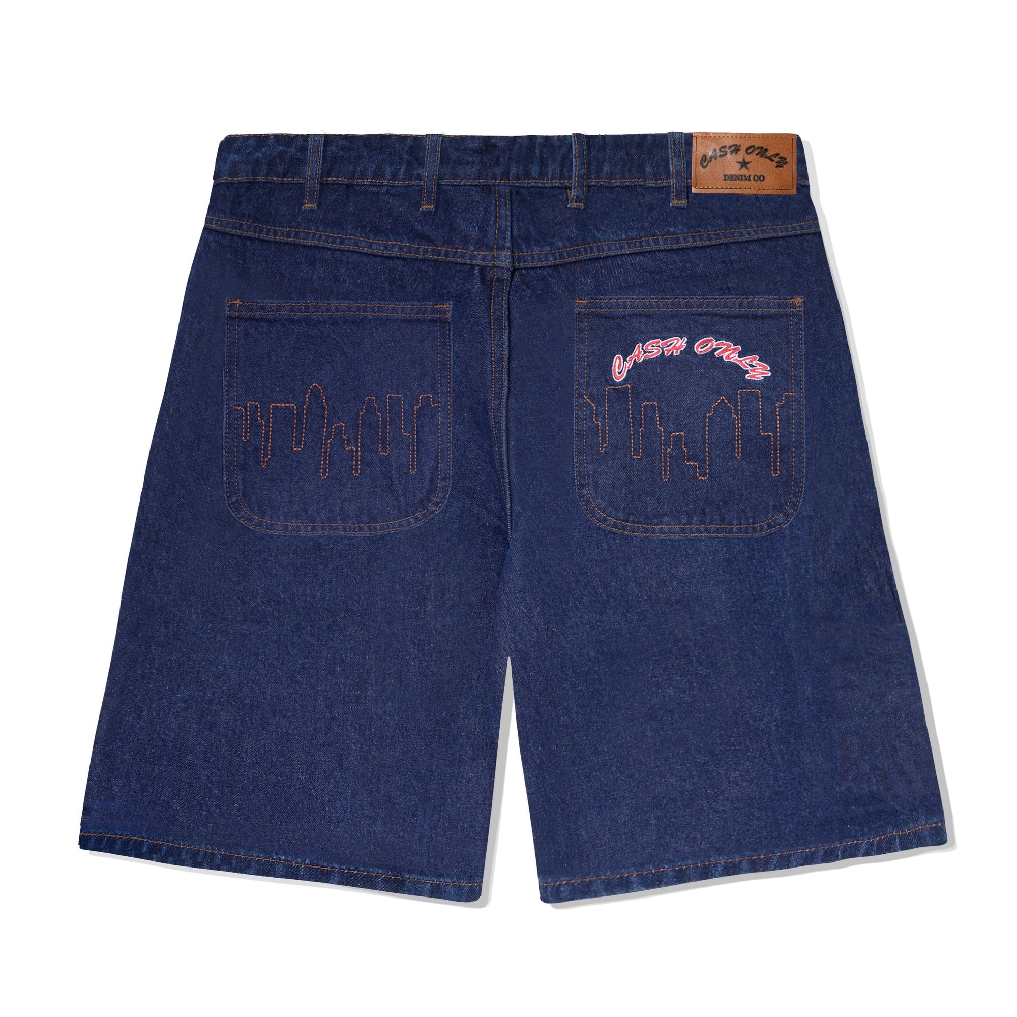 Logo Denim Shorts, Raw Indigo