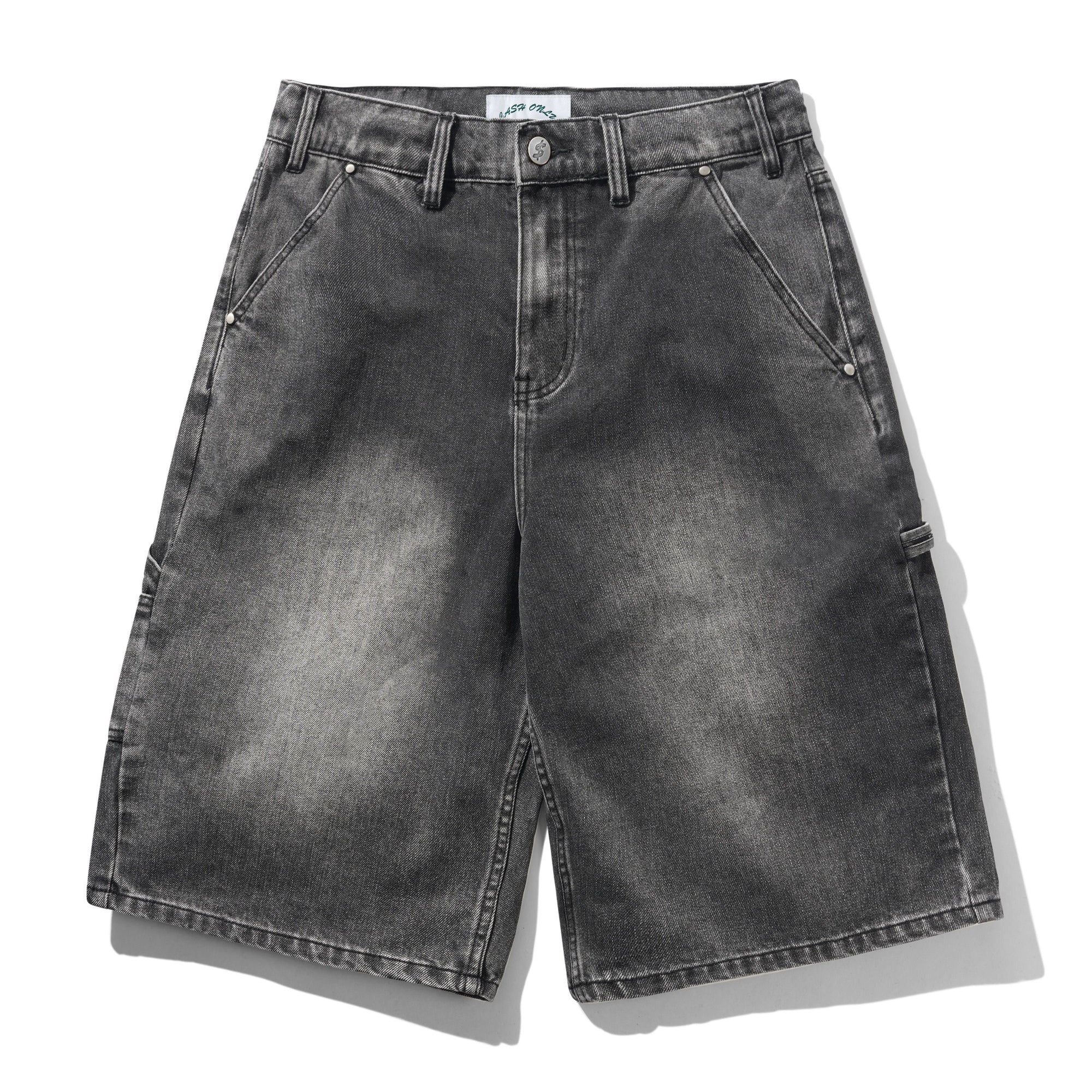 Point Denim Shorts, Work Grey