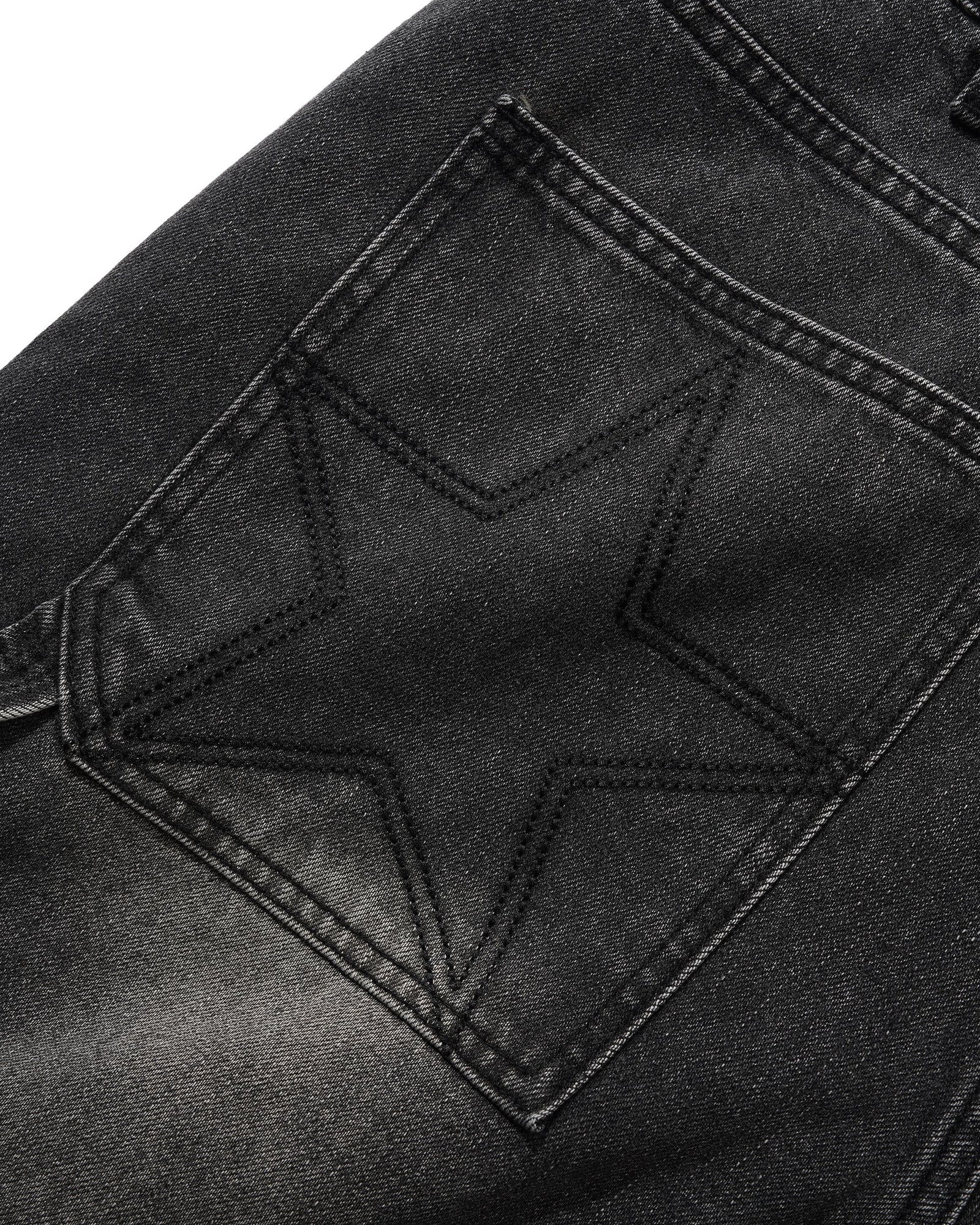 Point Denim Shorts, Work Grey