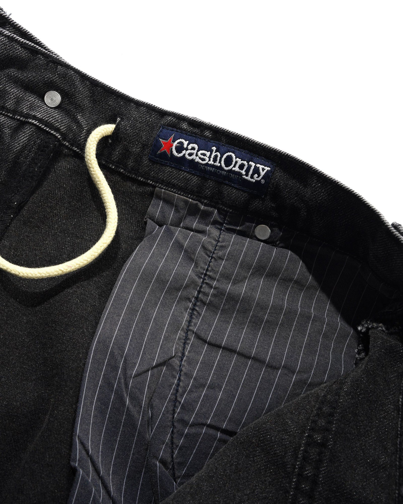 Point Denim Shorts, Work Grey