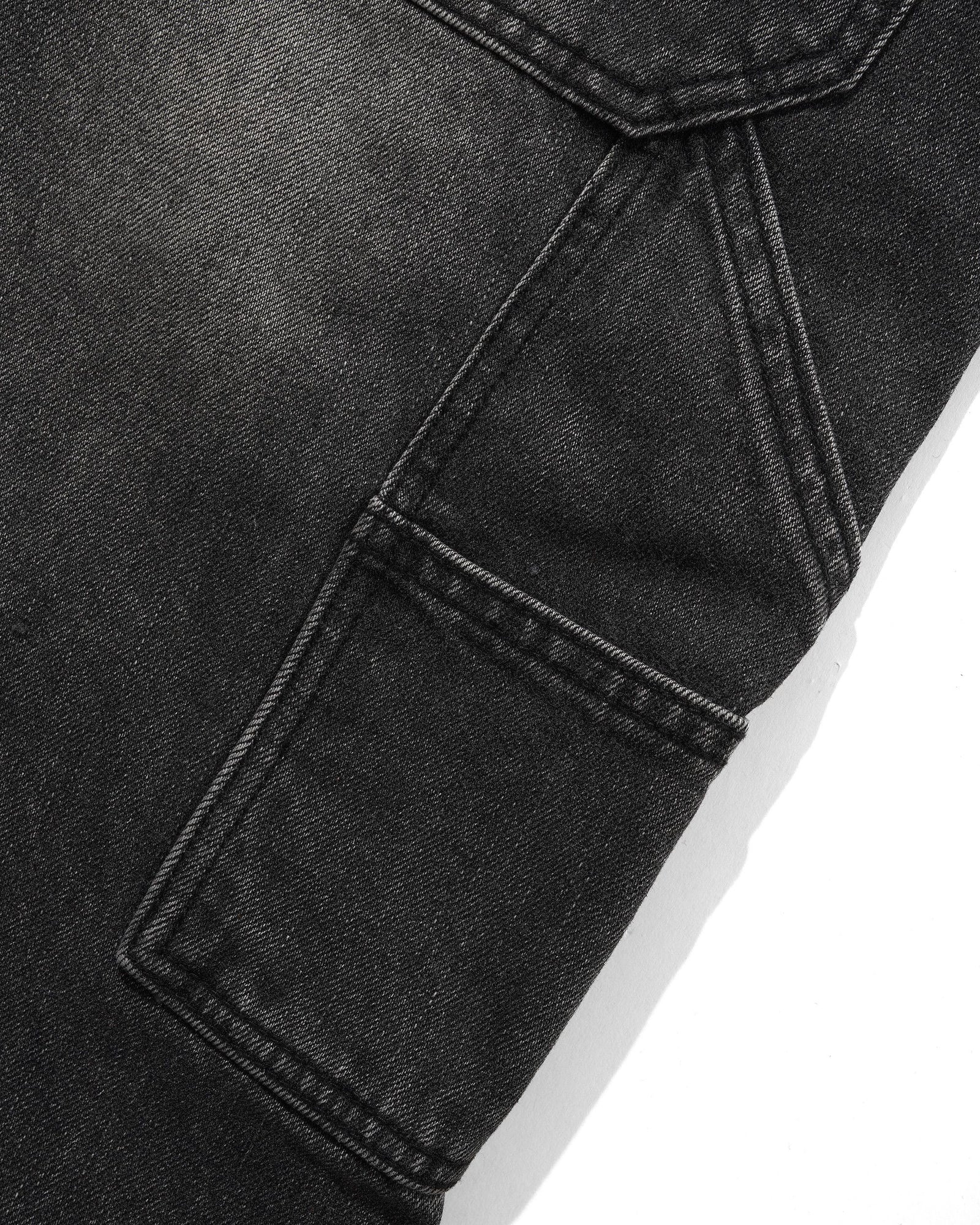 Point Denim Shorts, Work Grey