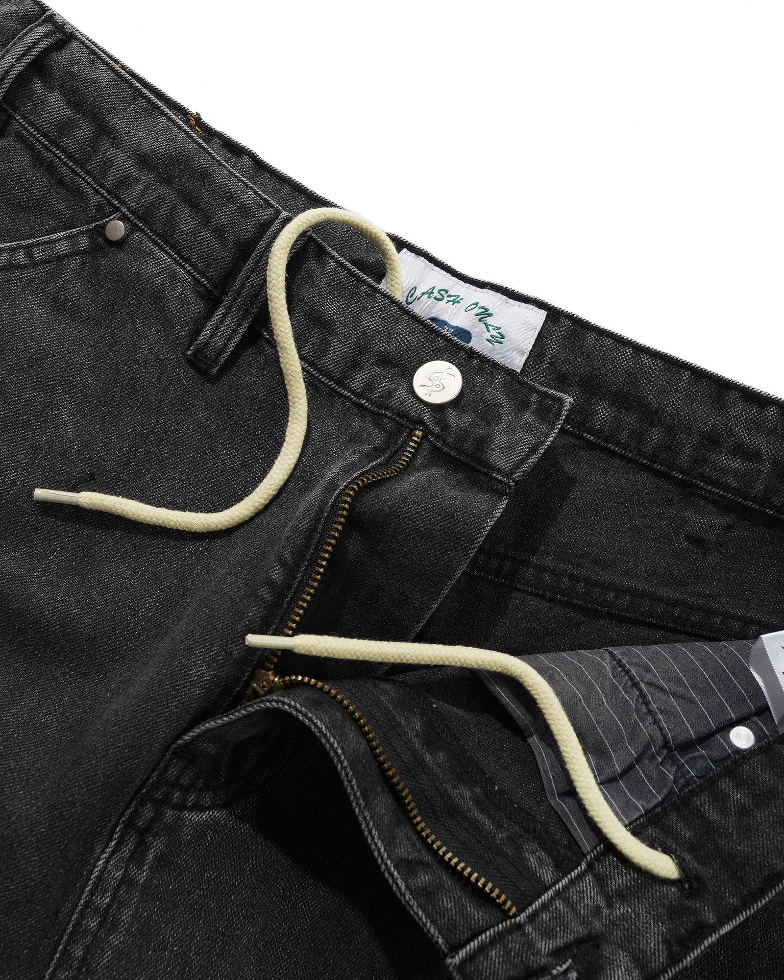 Point Denim Shorts, Work Grey