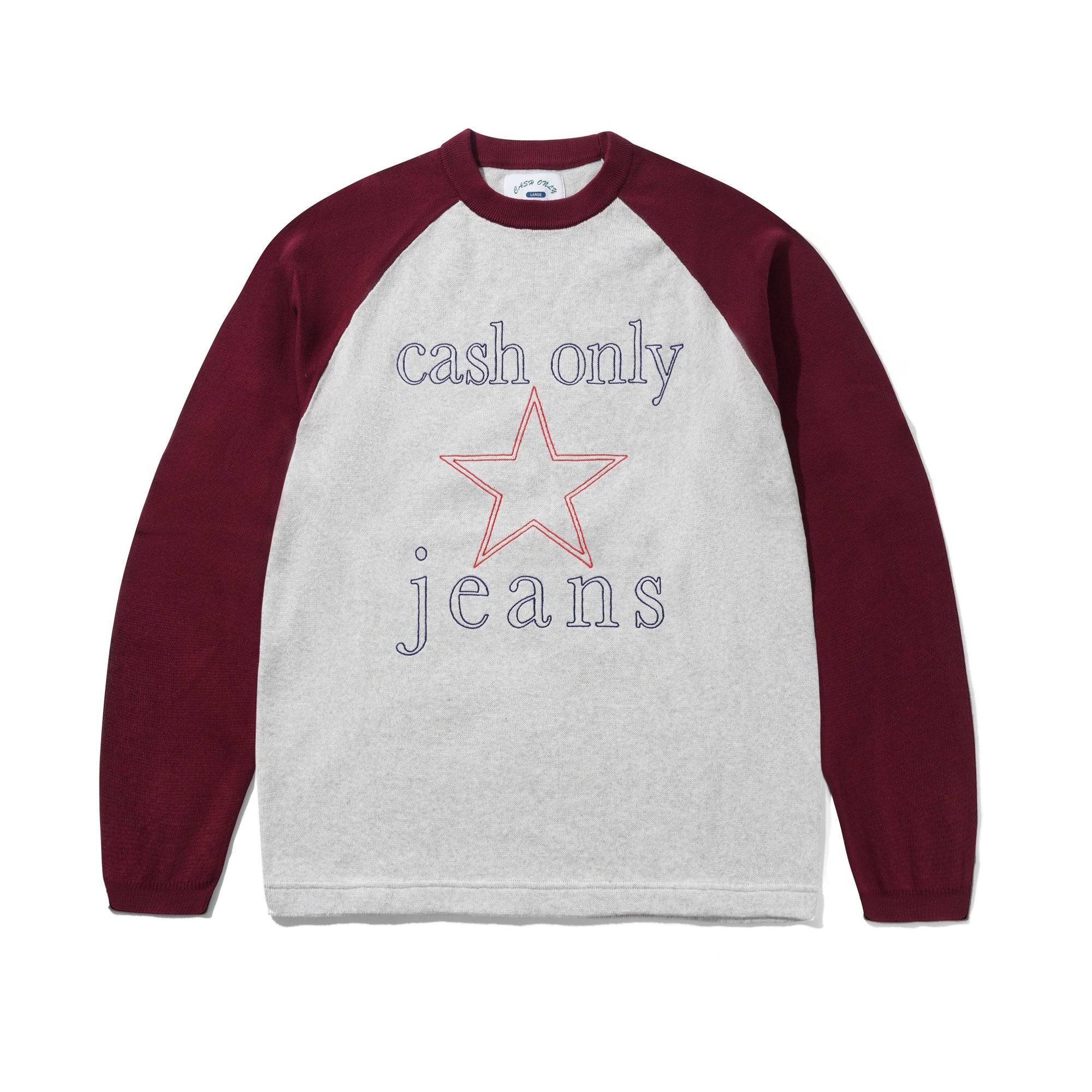 Star Knitted Sweater, Ash / Burgundy