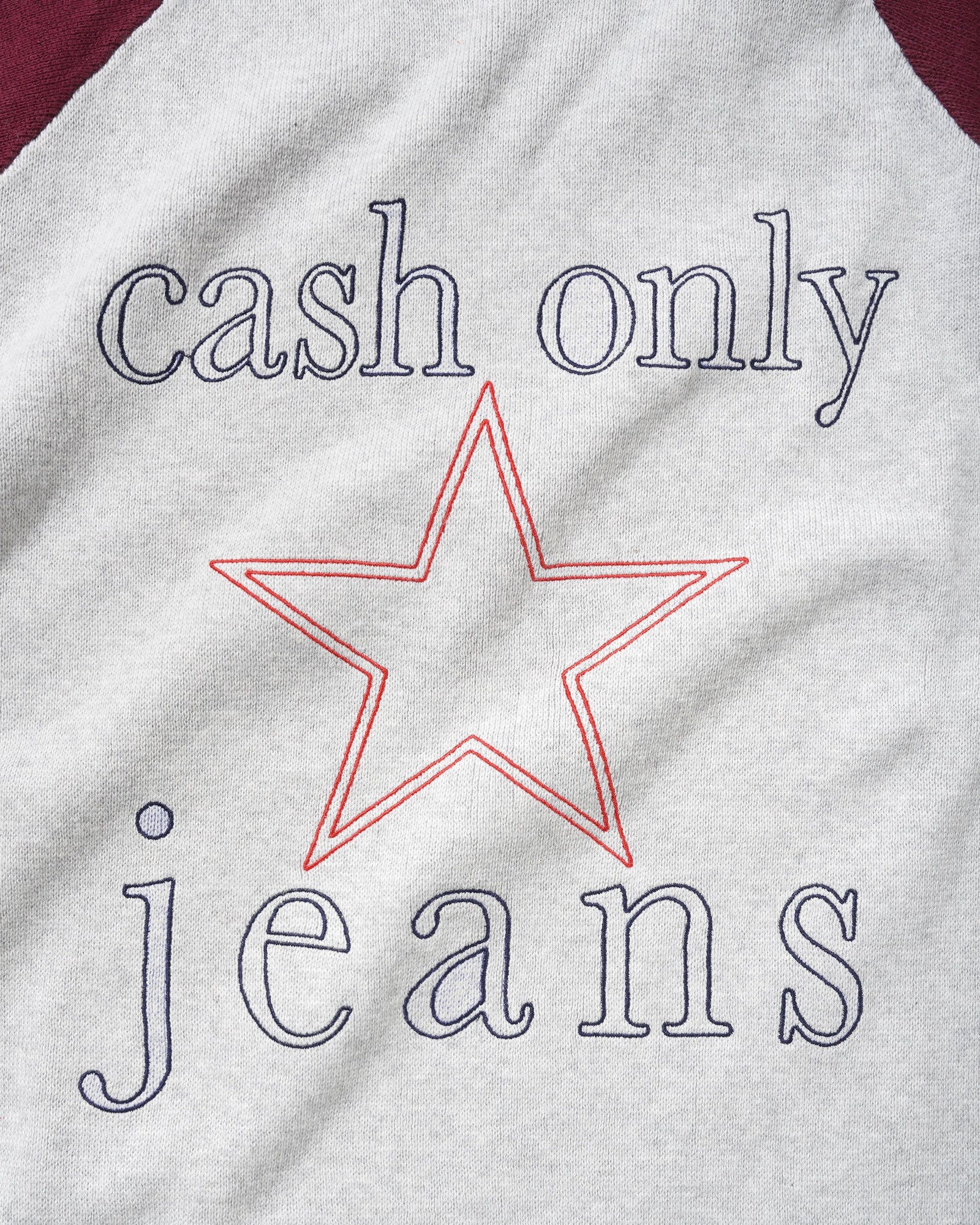 Star Knitted Sweater, Ash / Burgundy
