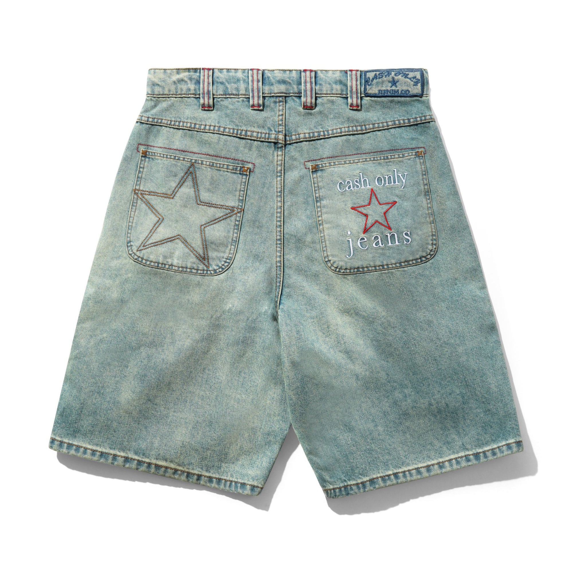 Stars Denim Shorts, Sun Fade Wash