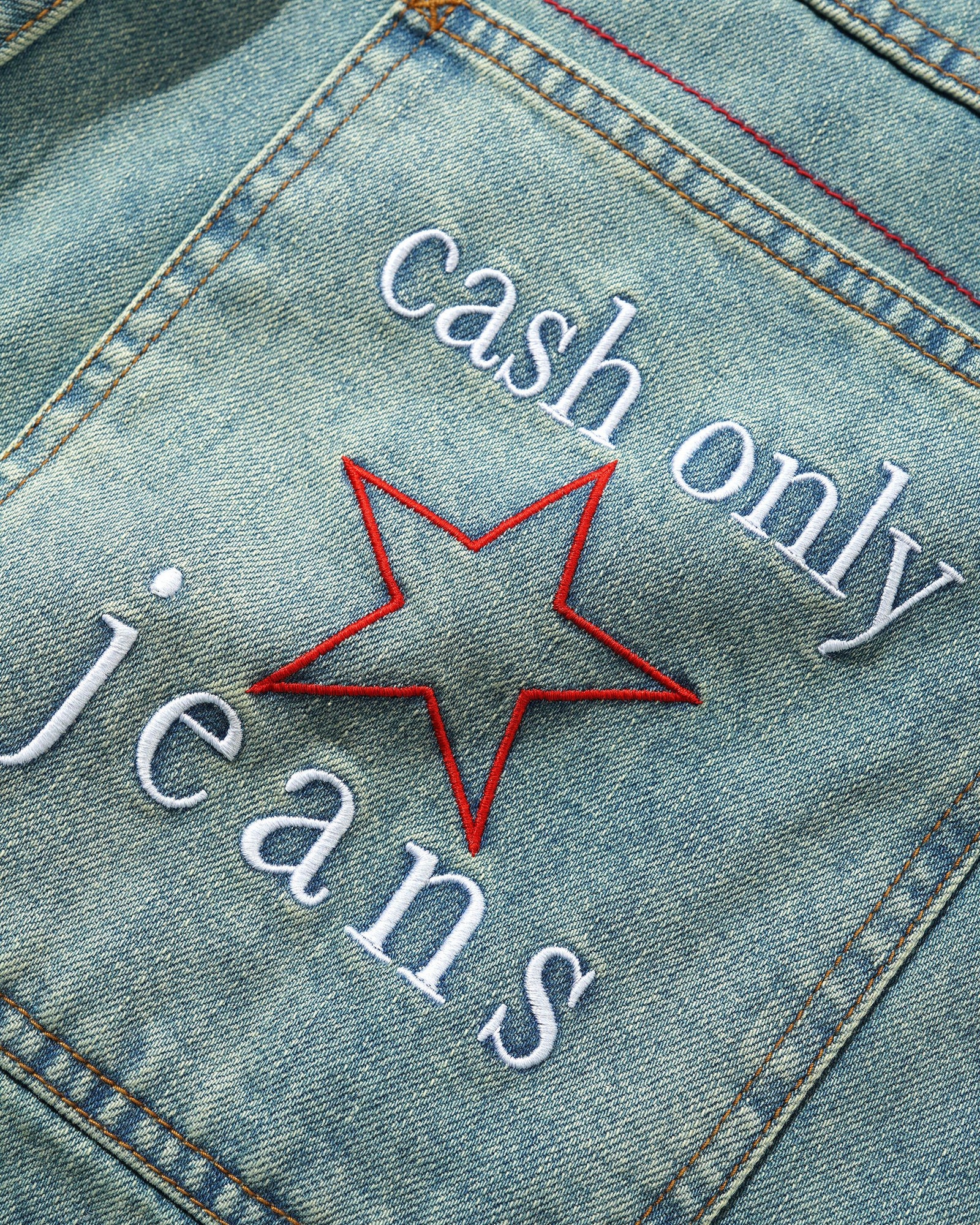 Stars Denim Shorts, Sun Fade Wash