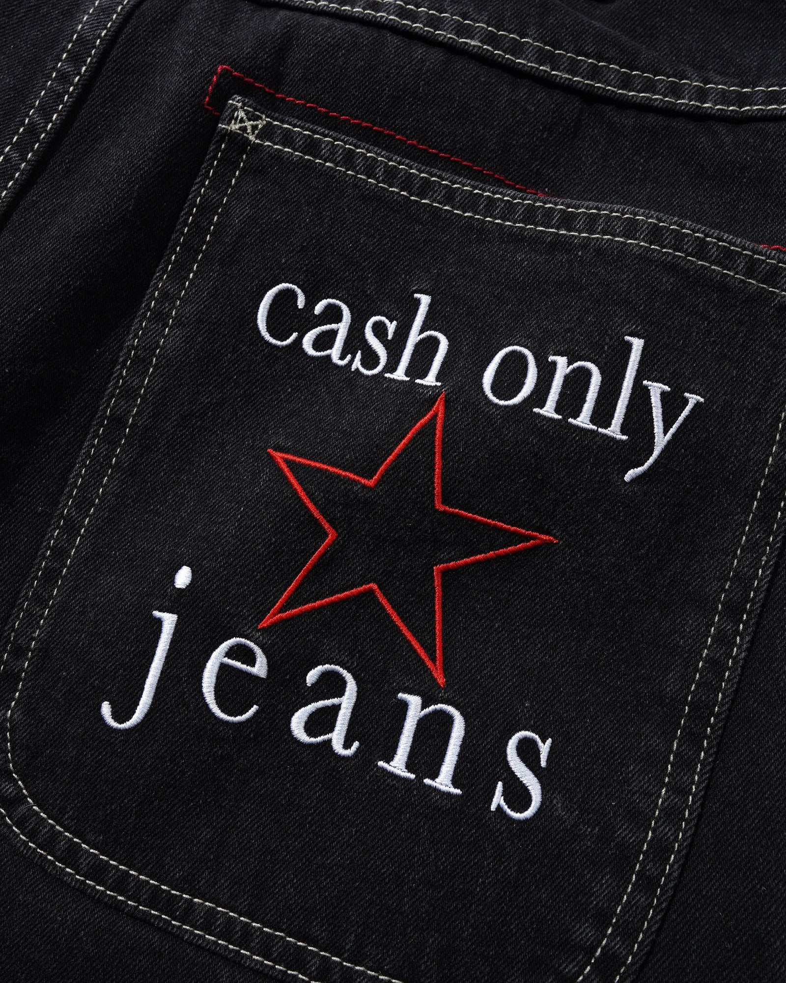 Stars Denim Shorts, Washed Black