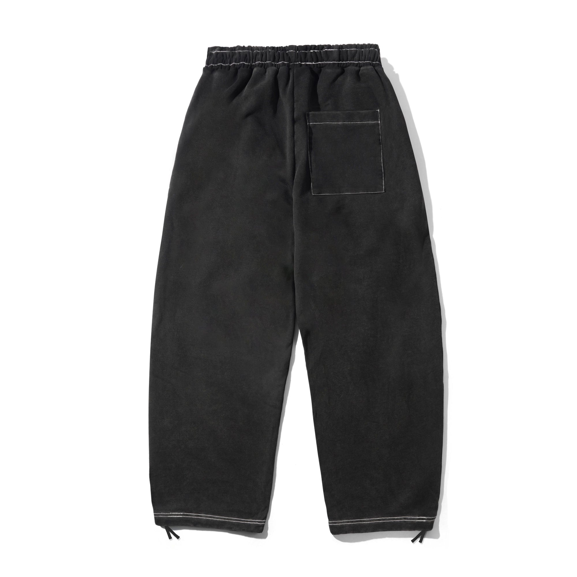Strip Fleece Sweatpants, Washed Black