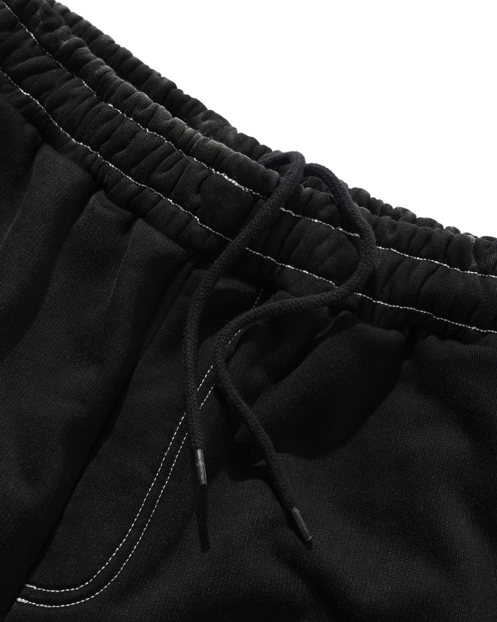 Strip Fleece Sweatpants, Washed Black