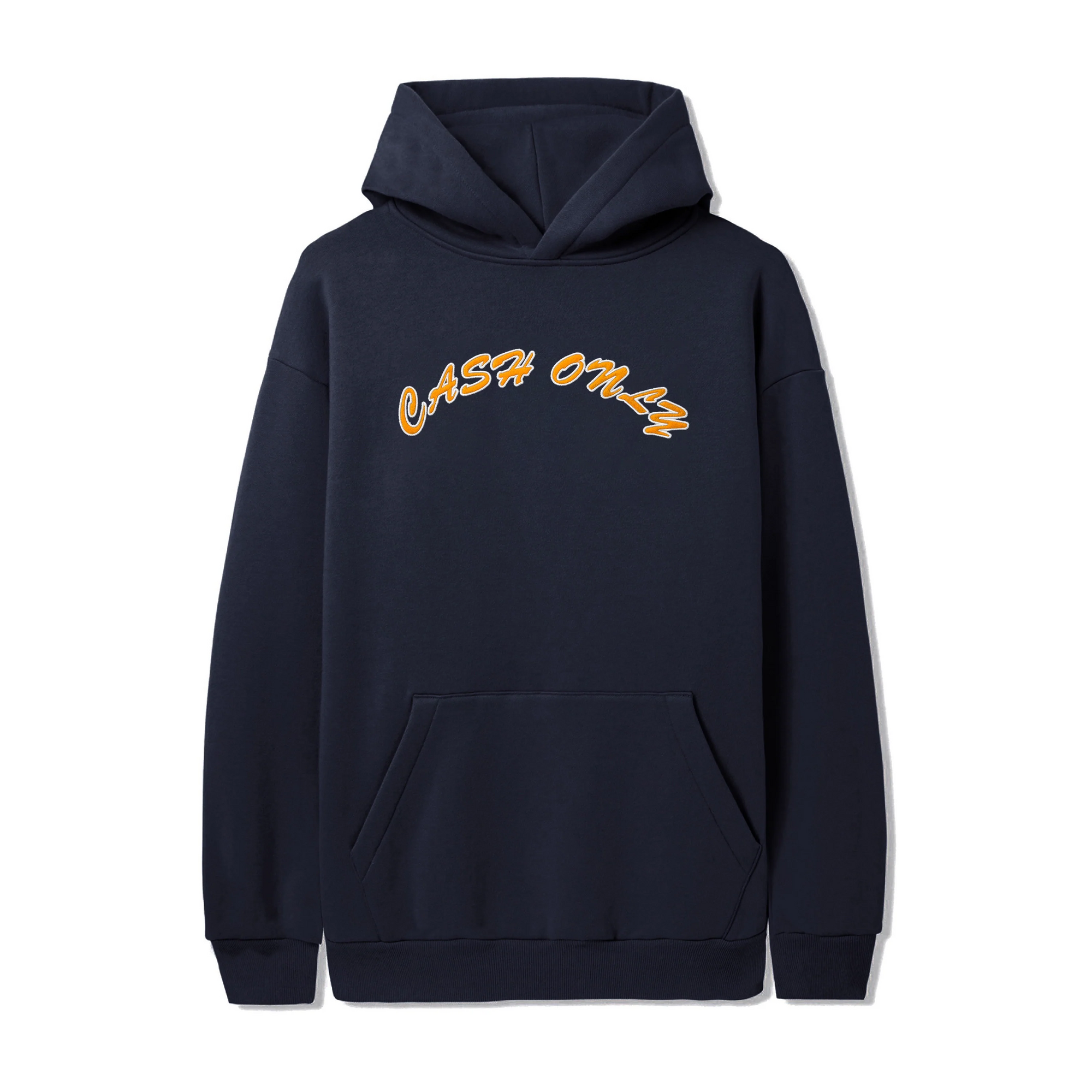 Felt Applique Logo Pullover Hood, Deep Navy  