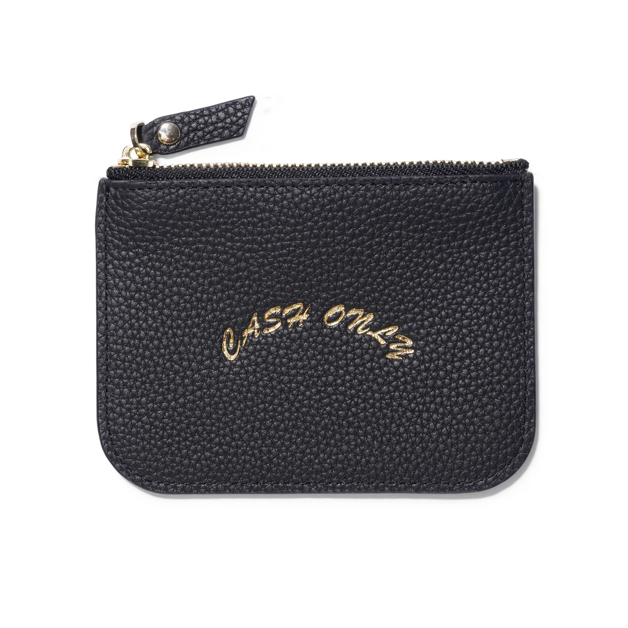 Leather Zip Wallet, Black  