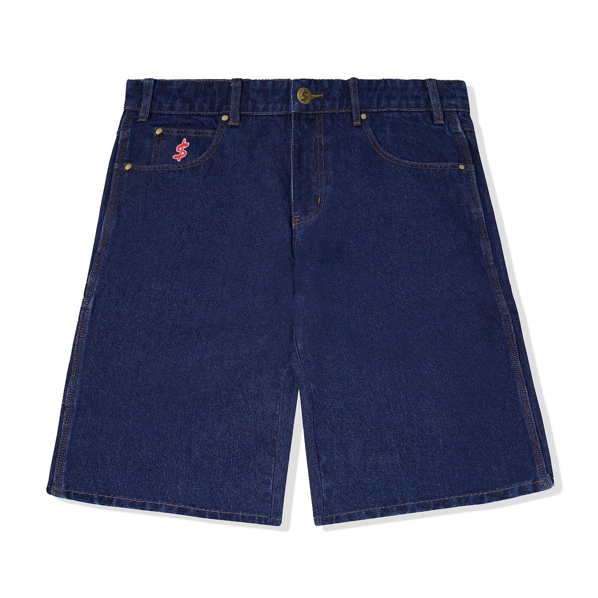 Logo Denim Shorts, Raw Indigo  