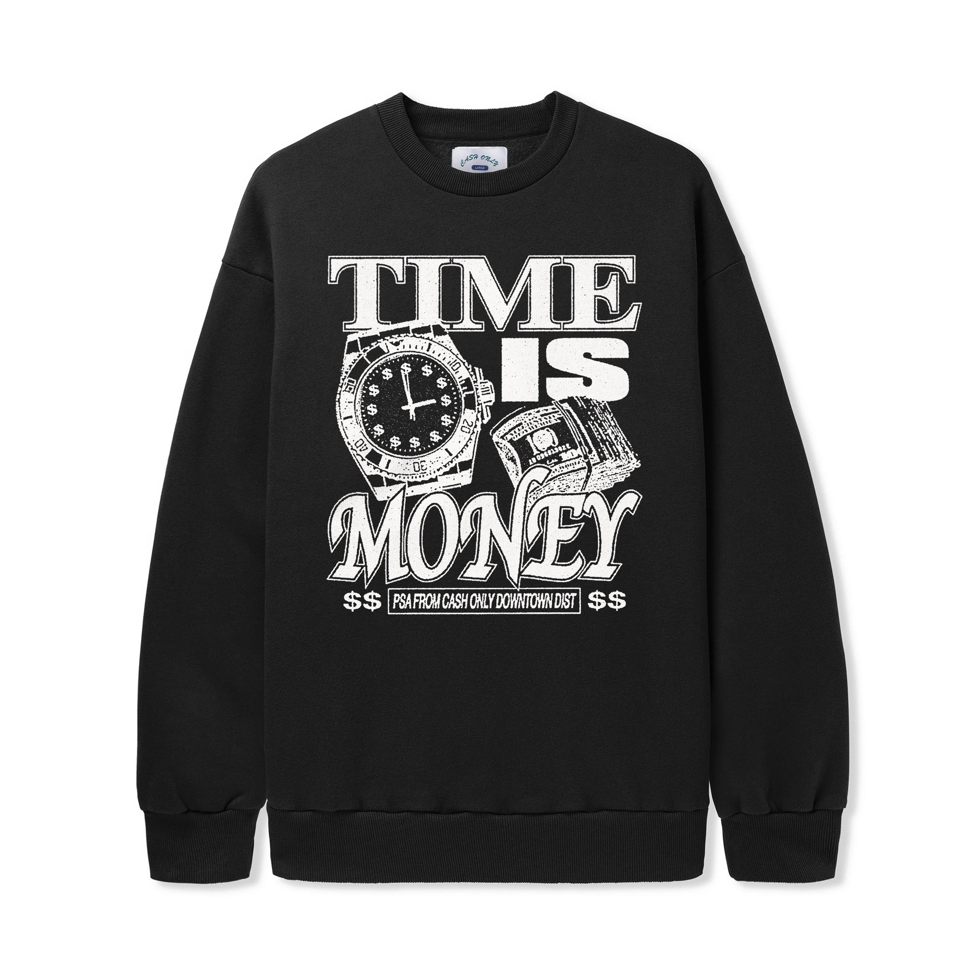 Time Crewneck, Black