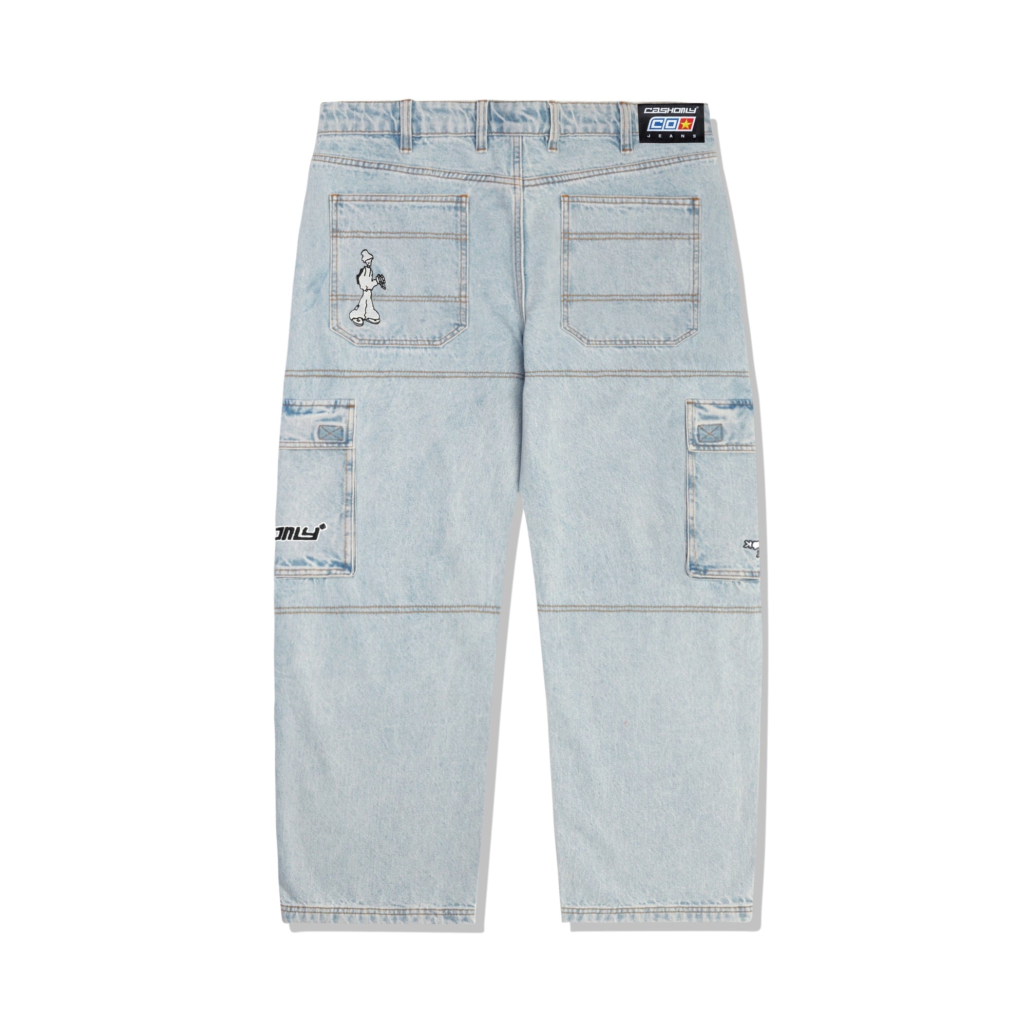 Aleka Cargo Jeans, Light Wash