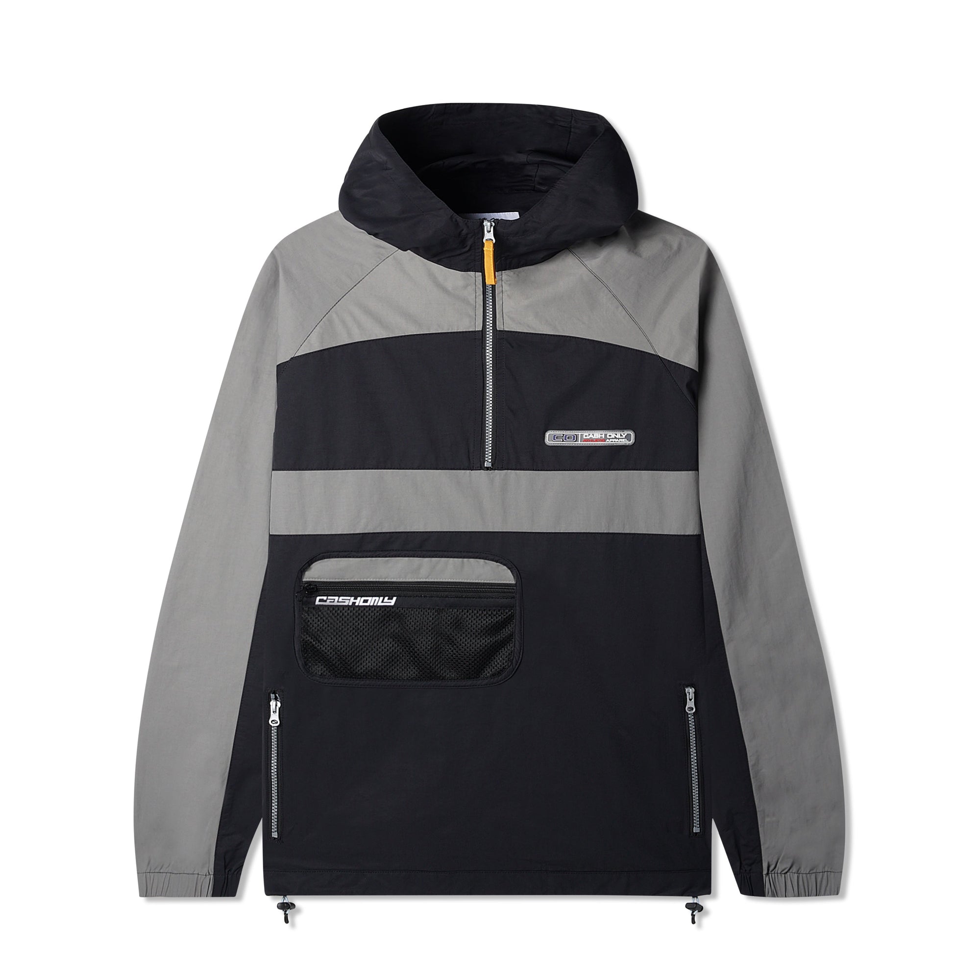 Athletic Anorak Jacket, Black / Grey