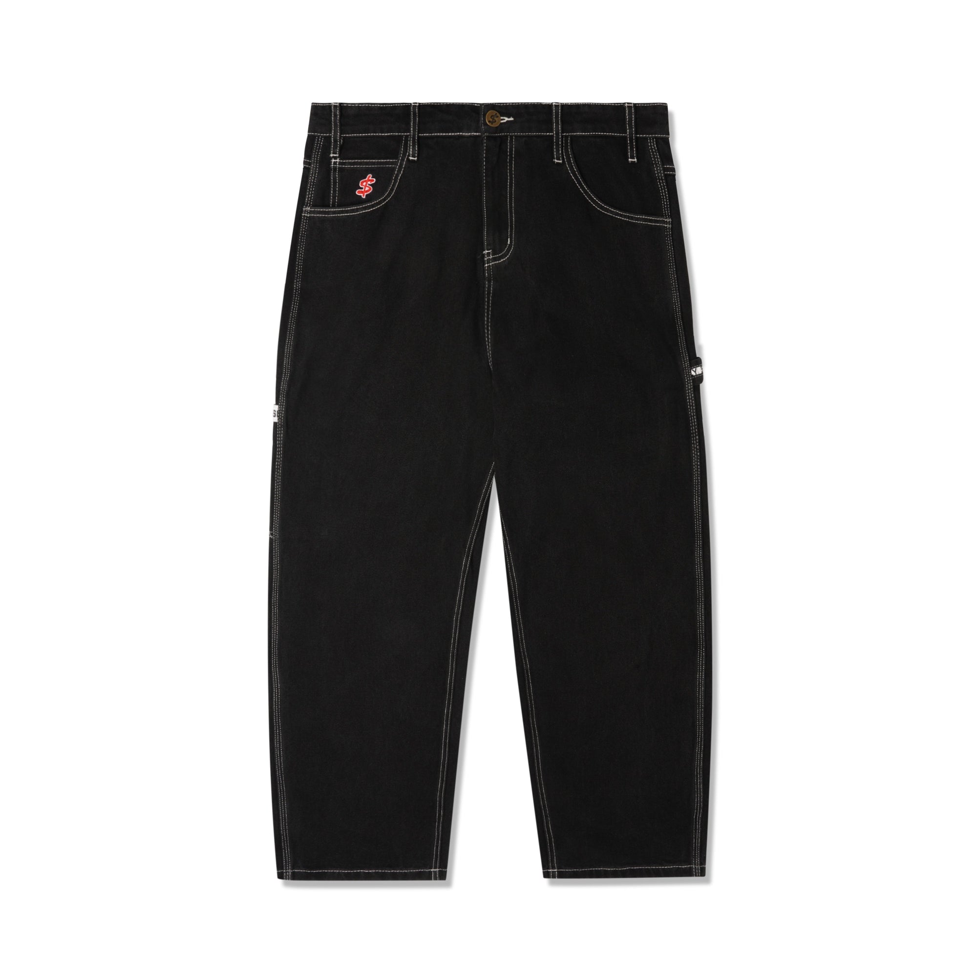 Carpenter Baggy Denim Jeans, Flat Black