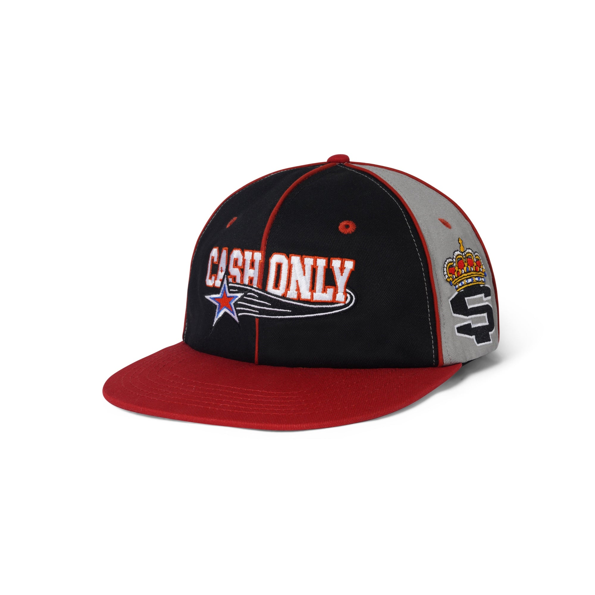 Downtown Snapback Cap, Black / Grey / Burgundy