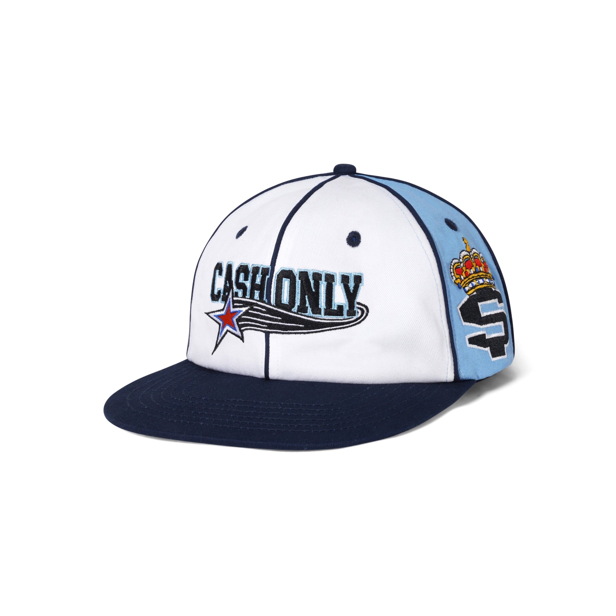 Downtown Snapback Cap, White / Navy / Pale Blue