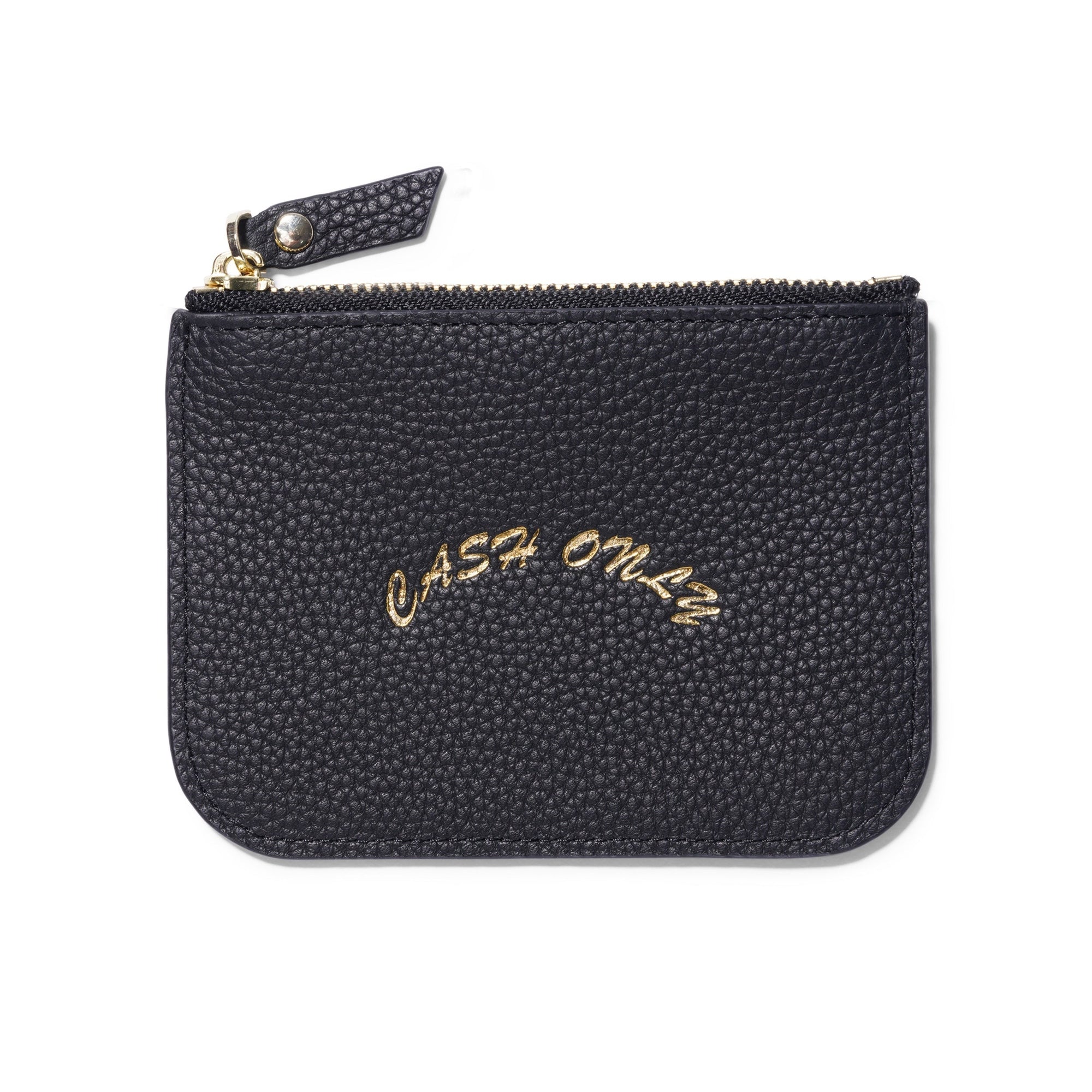 Leather Zip Wallet, Black