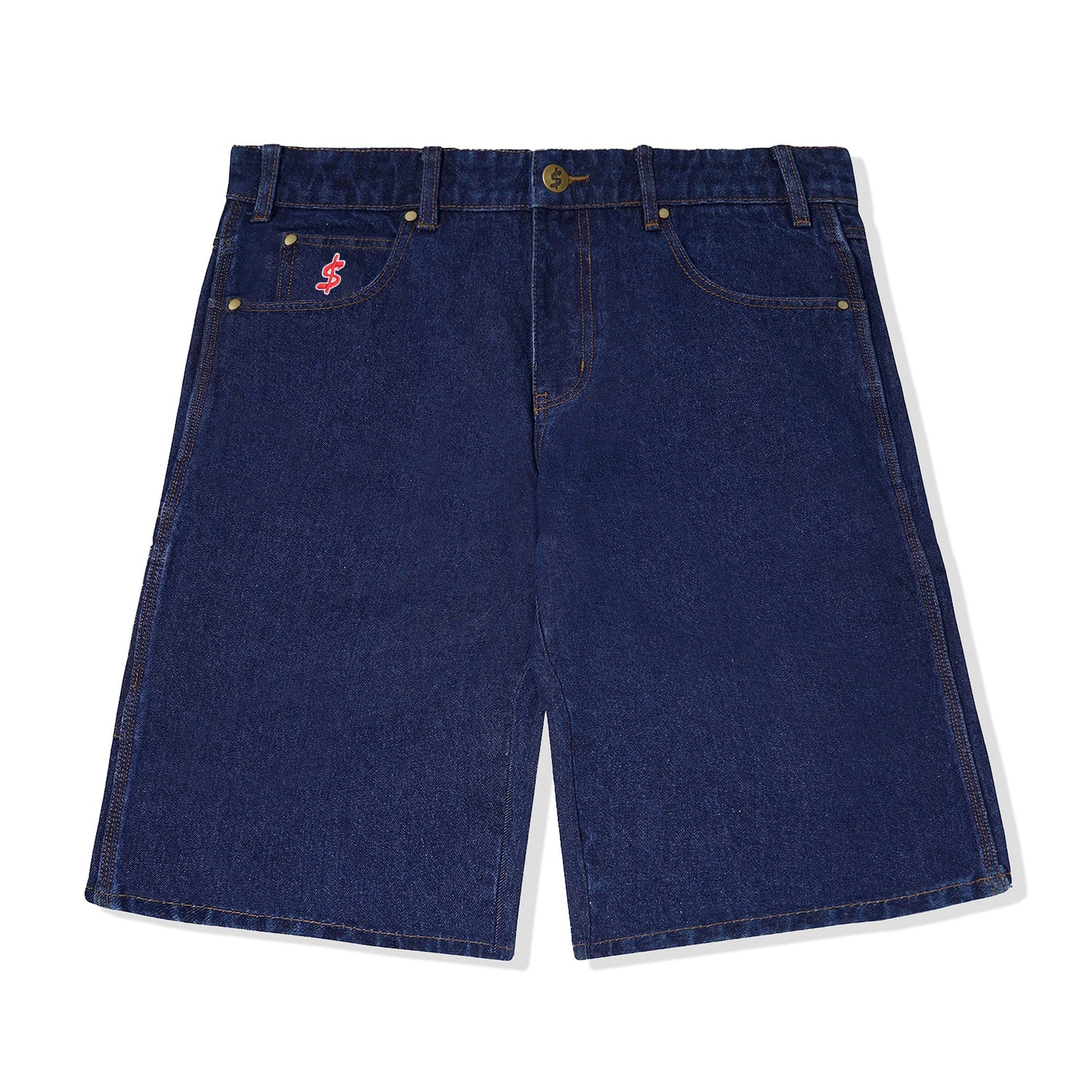 Logo Denim Shorts, Raw Indigo