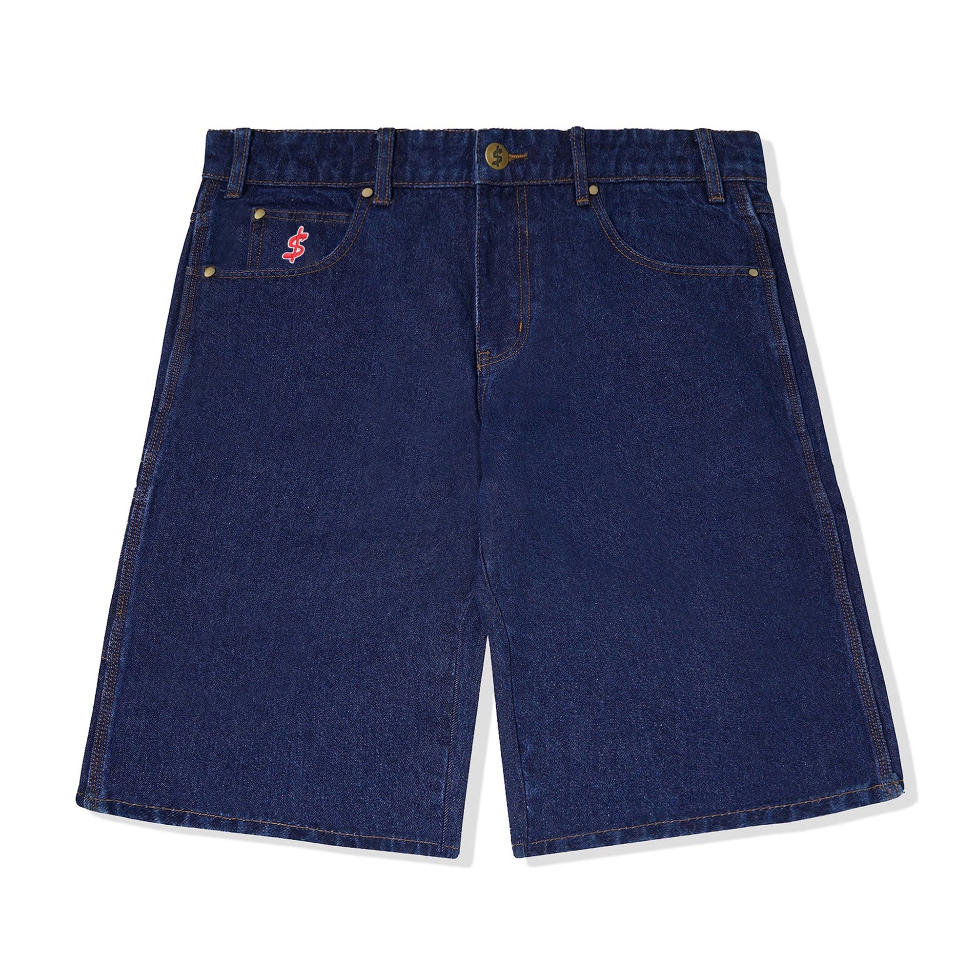 Logo Denim Shorts, Raw Indigo