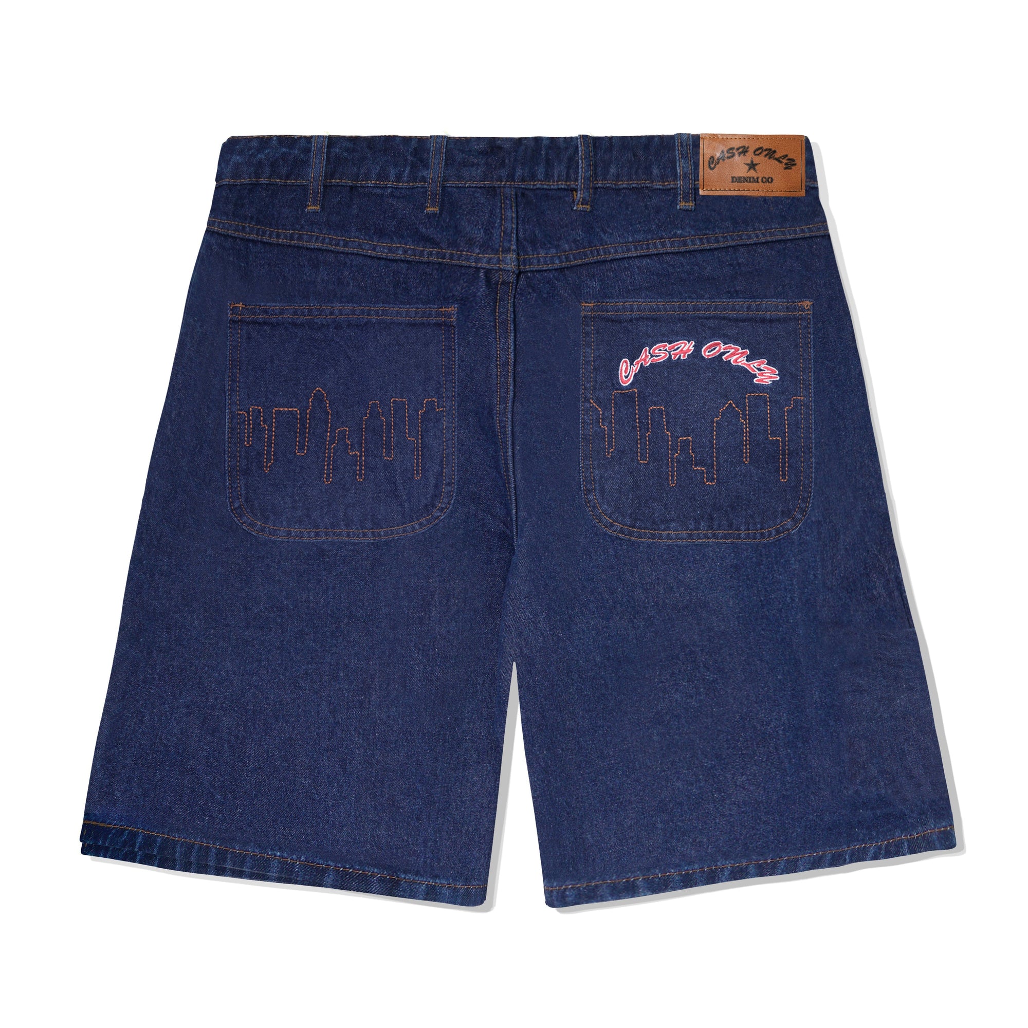 Logo Denim Shorts, Raw Indigo