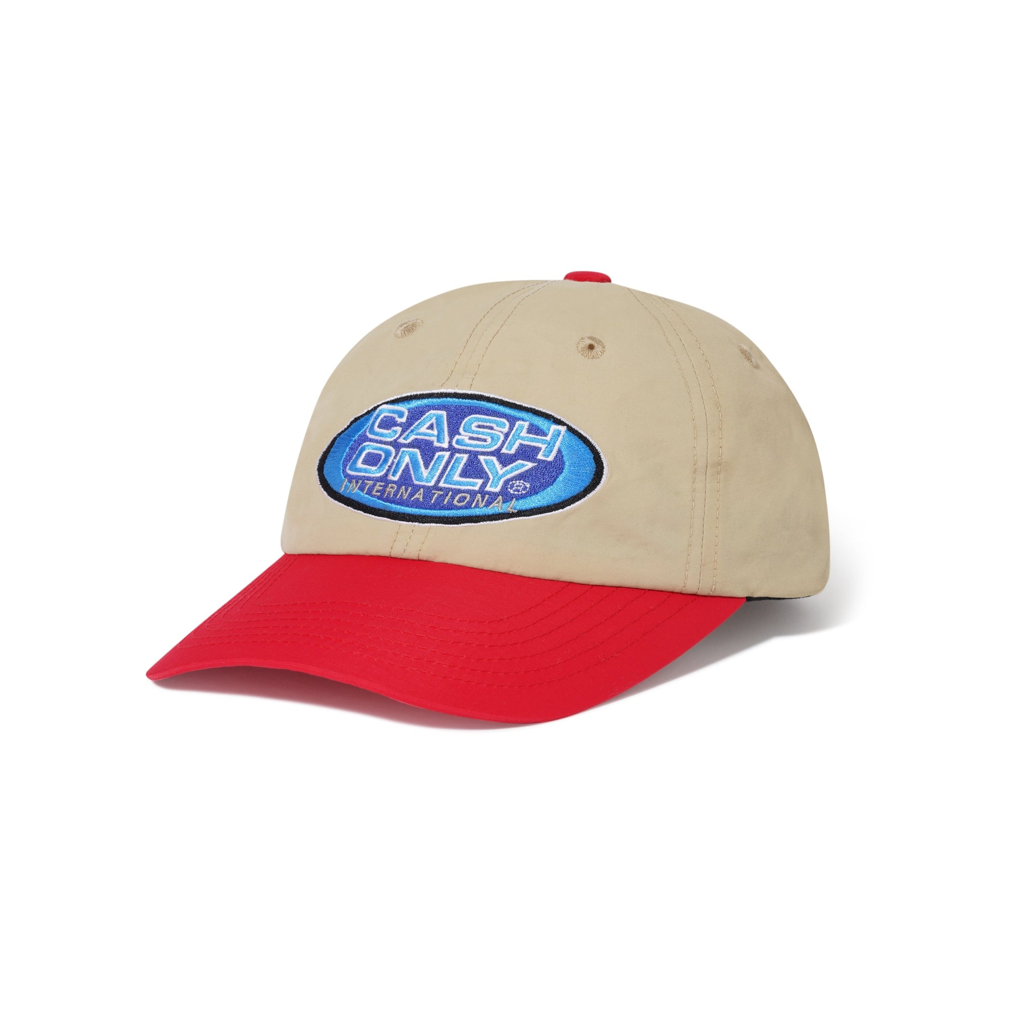 Orb 6 Panel Cap, Stone / Red