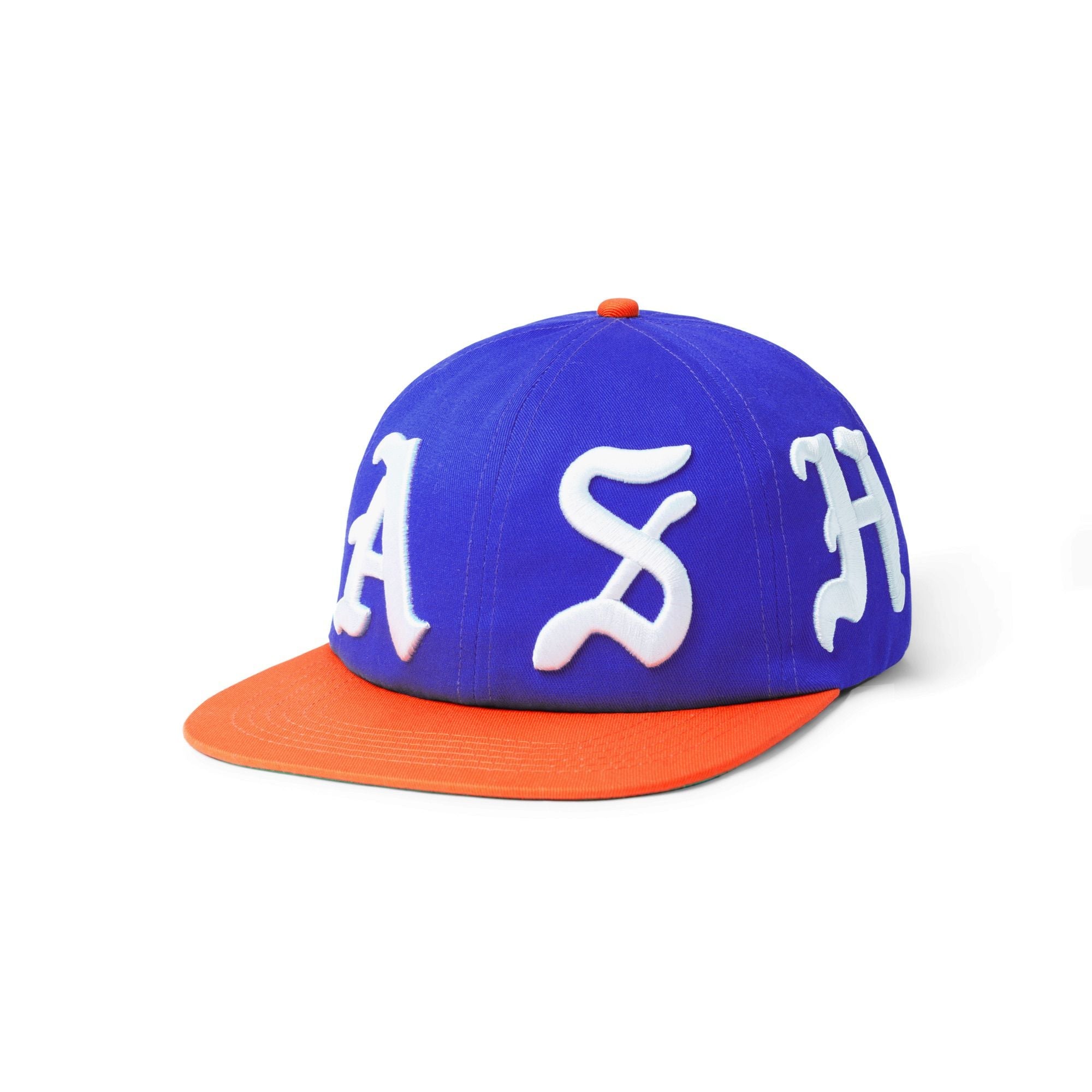 Script Snapback Cap, Royal Blue / Orange