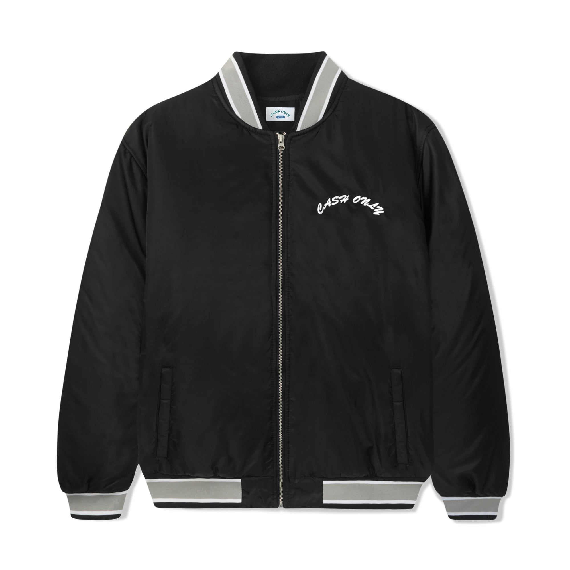 Spell Out Bomber Jacket, Black