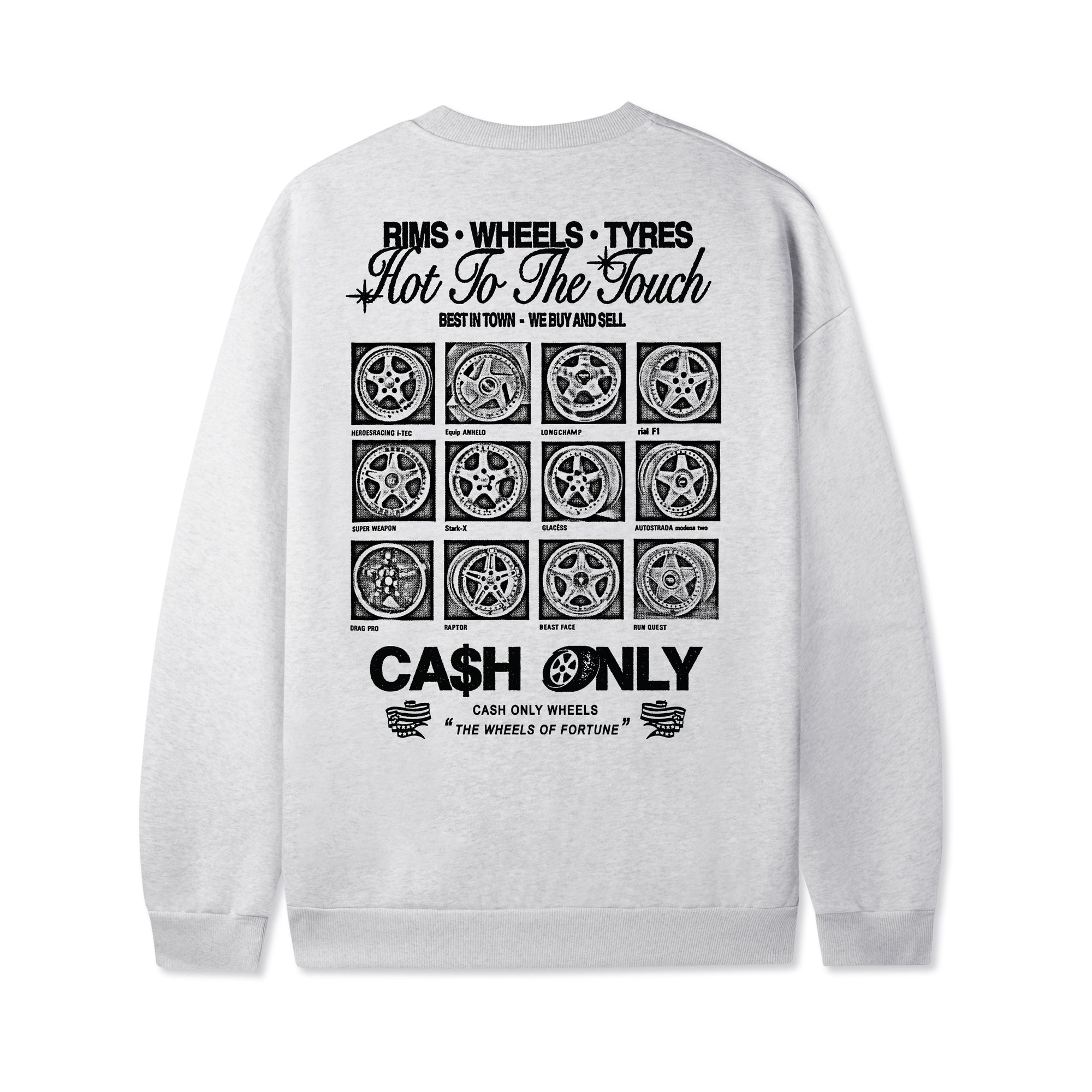 Wheels Crewneck, Ash